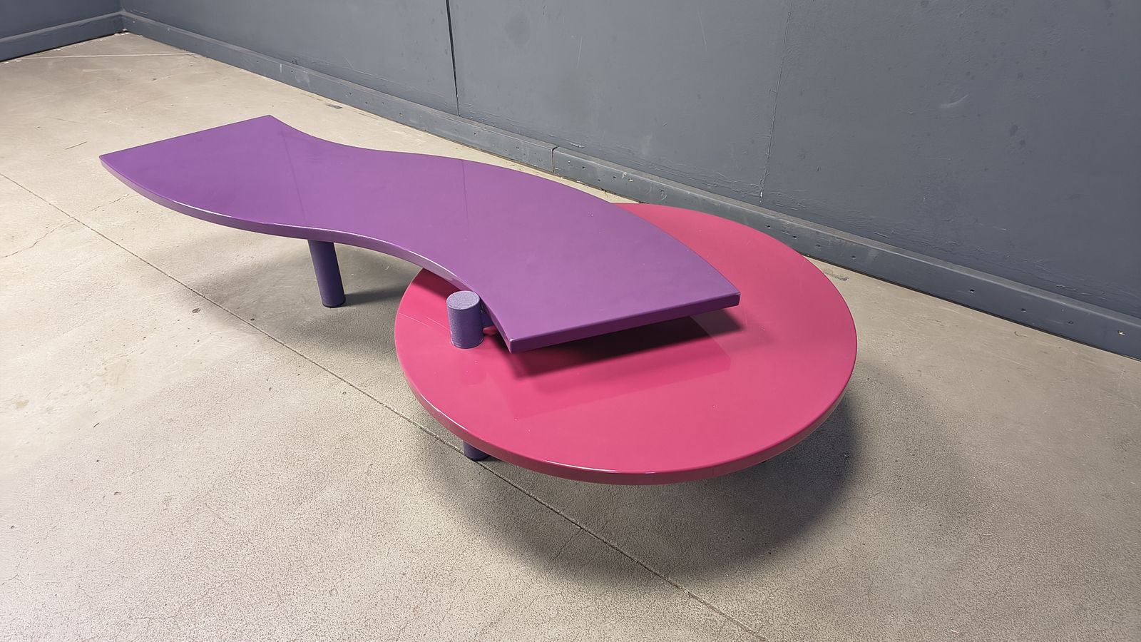 Furniture Maurizio Salvato Rotating Burlwood Coffee Table For Saporiti Italia, 1980s photo