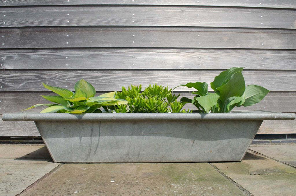 Reclaimed Galvanised Zinc Trough Planter photo furniture