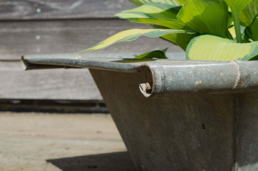Reclaimed Galvanised Zinc Trough Planter photo 85.0