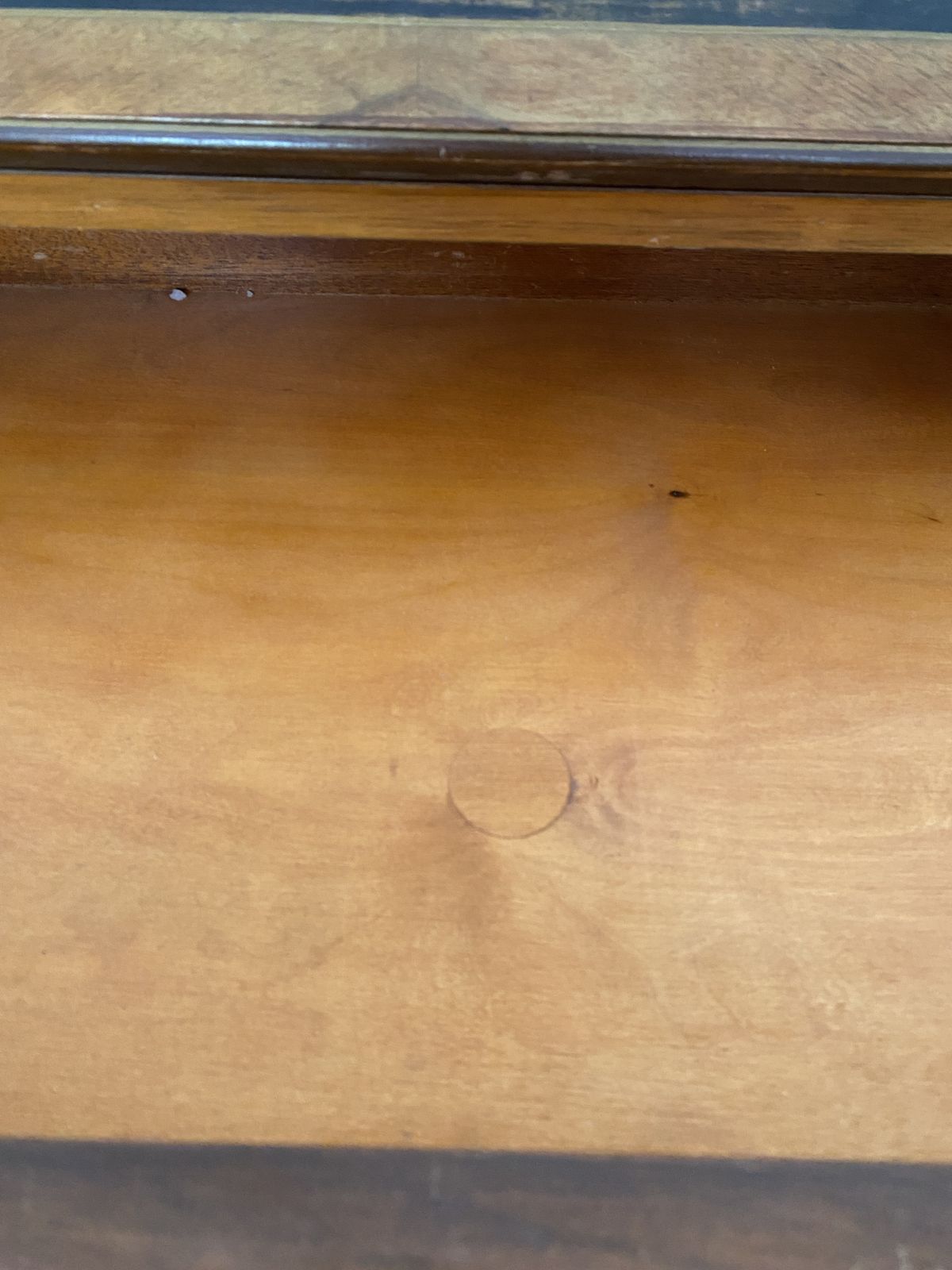 photo for sale Elegant Burr Walnut Chinoiserie Bureau C.1930s–40s – Astons Shrewsbury