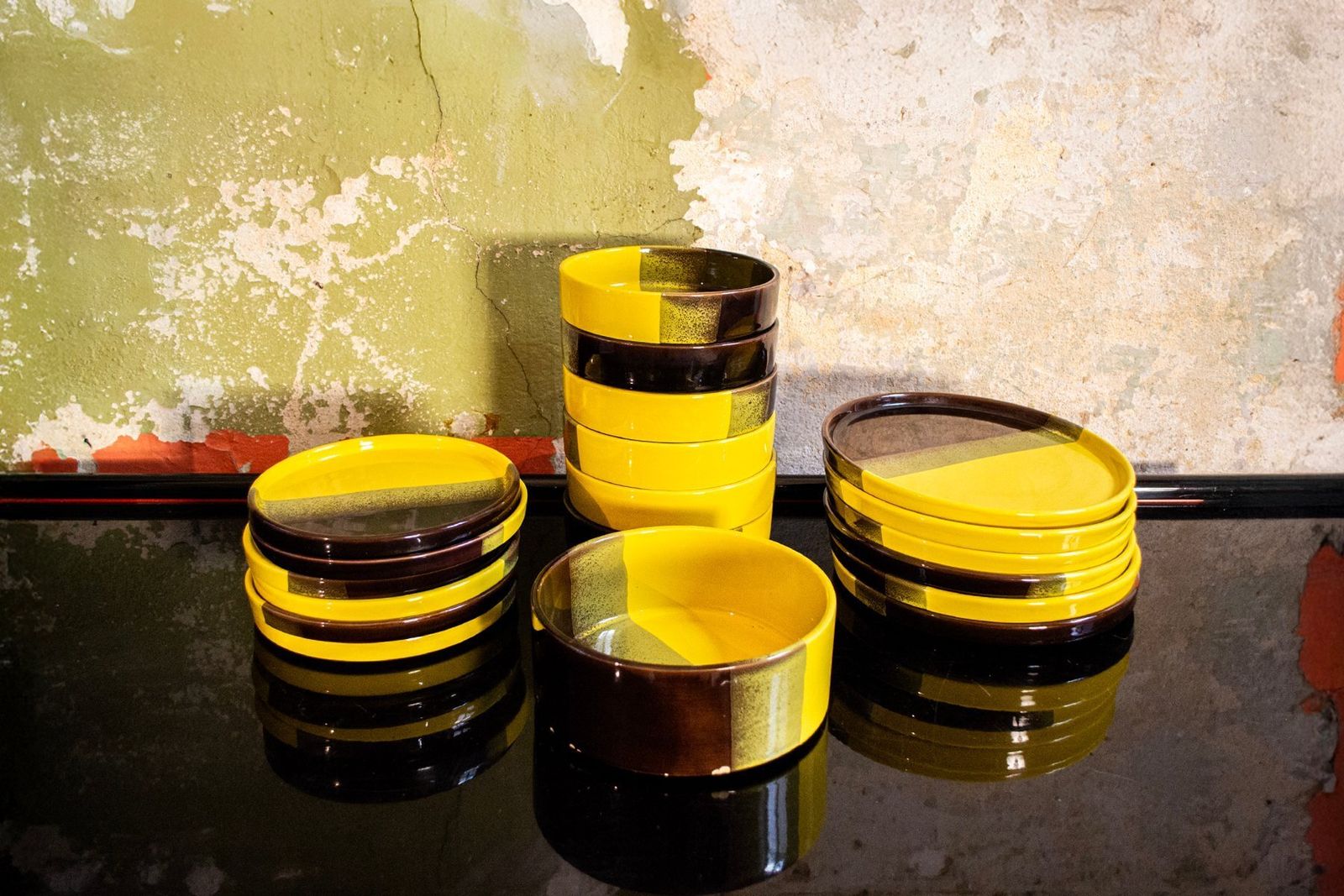 Ceramic Coffee Service From Sic Ceramiche Artistiche, 1970s, Set Of 19