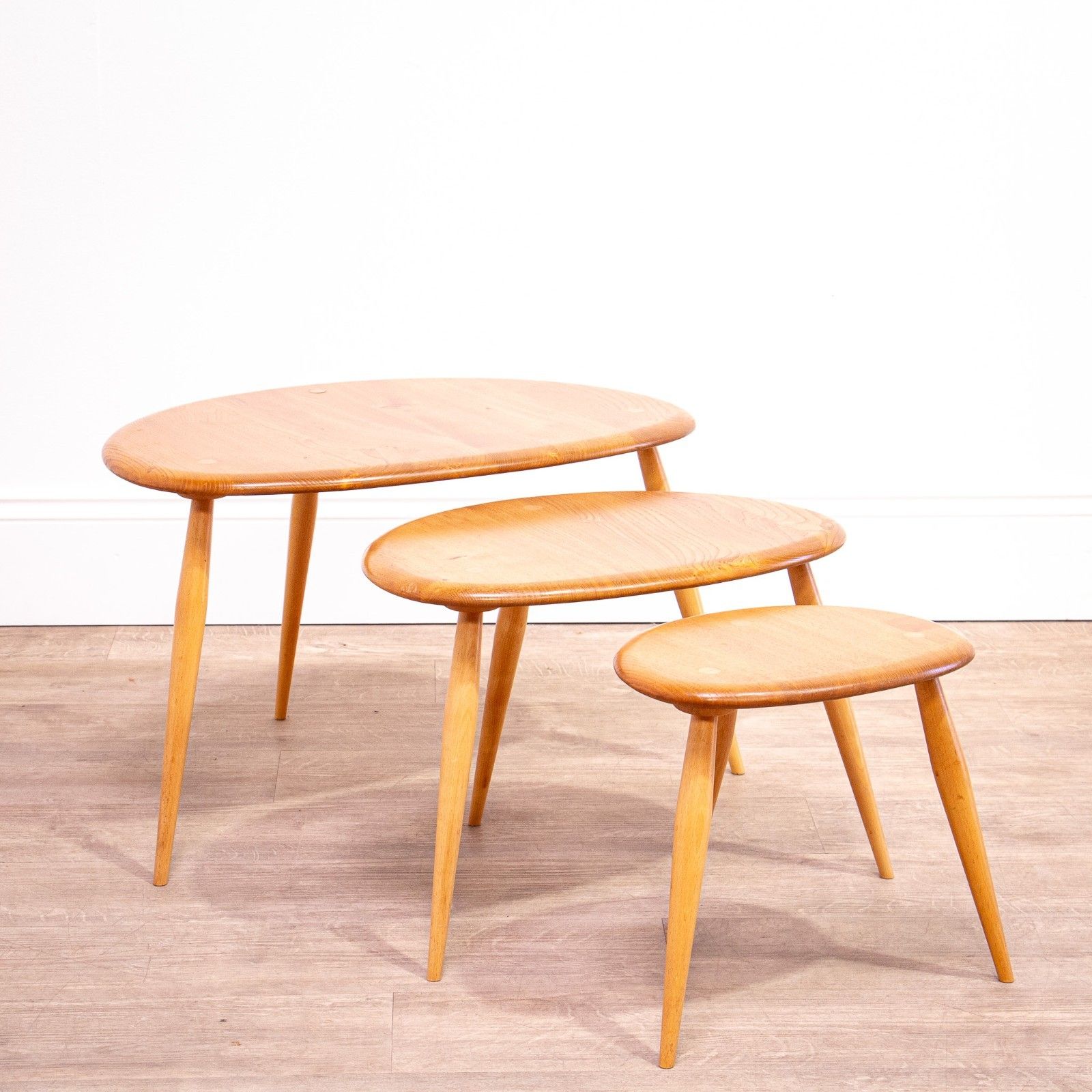 Ercol Pebble Table Nest Model 354 photo buy