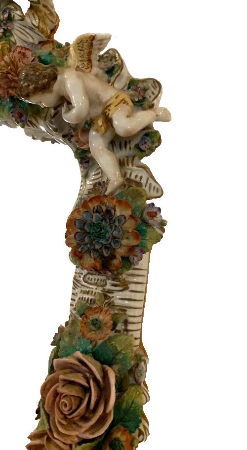 Polychrome Porcelain German Porcelain Candle Holder Mirror photo buy