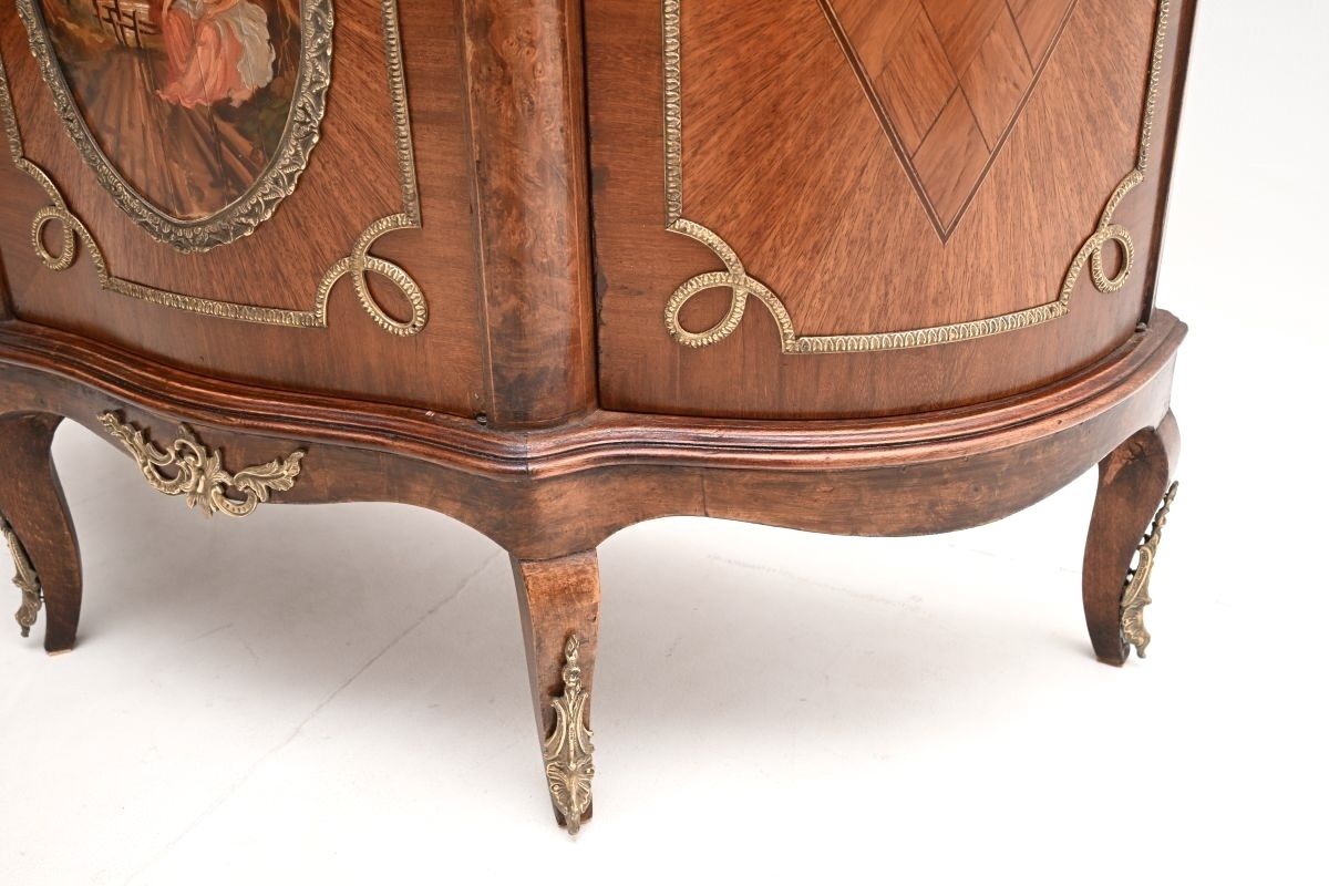 photo furniture Antique French Marble Top Painted Cabinet