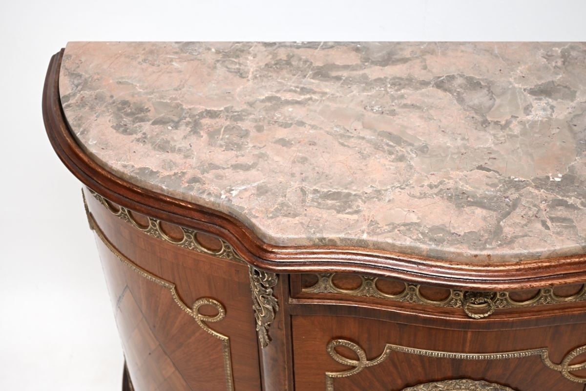 photo vinterior Antique French Marble Top Painted Cabinet