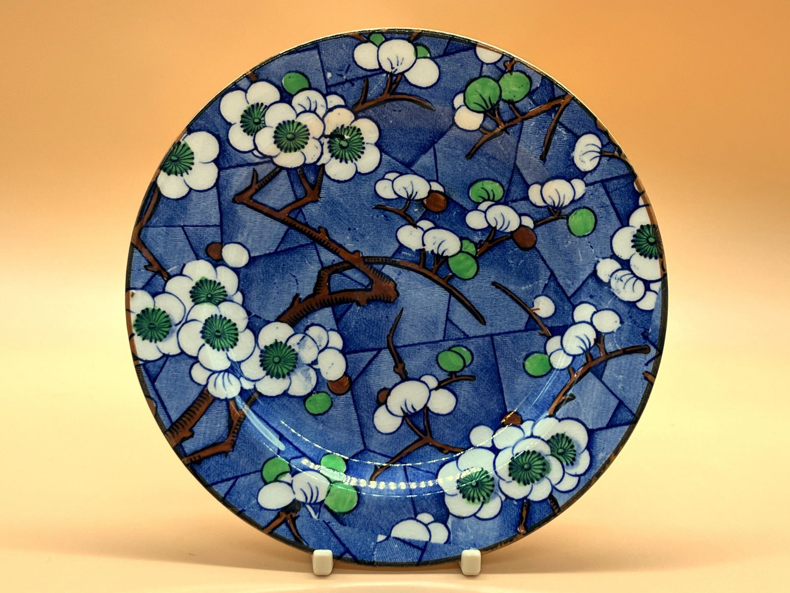 Art Deco Frederick Rhead Bursley Ware Cherry Blossom Design Tea Cup, Saucer & Side Plate Trio. C1920's. photo furniture