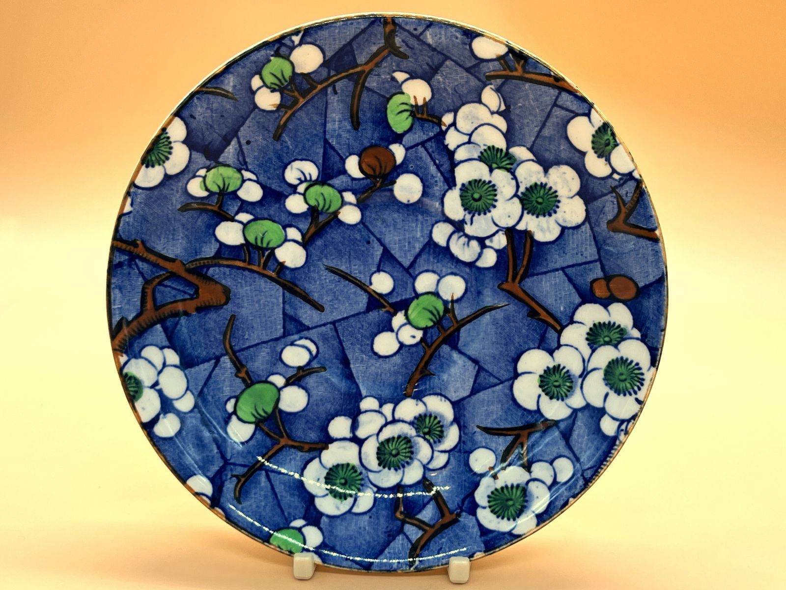 Art Deco Frederick Rhead Bursley Ware Cherry Blossom Design Tea Cup, Saucer & Side Plate Trio. C1920's. photo 95.0