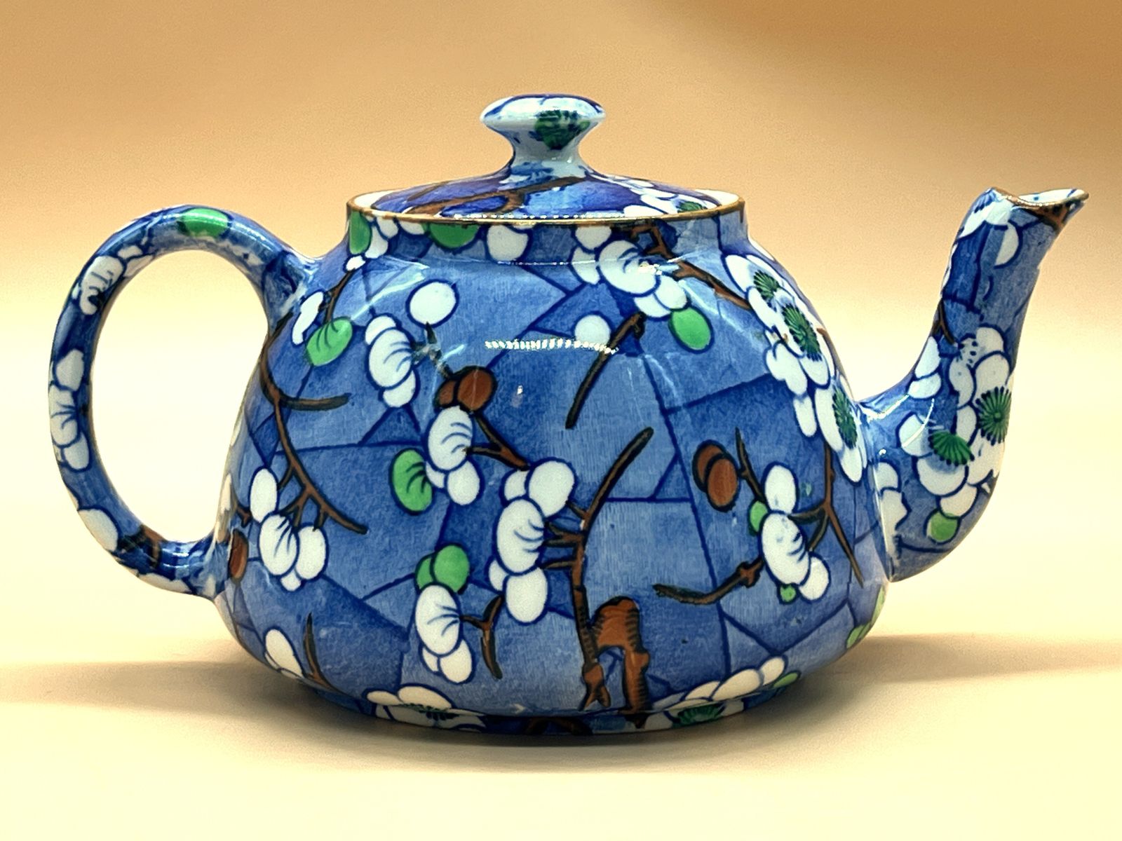 Art Deco Frederick Rhead Bursley Ware Cherry Blossom Design Teapot For 2. C1920's. photo for sale