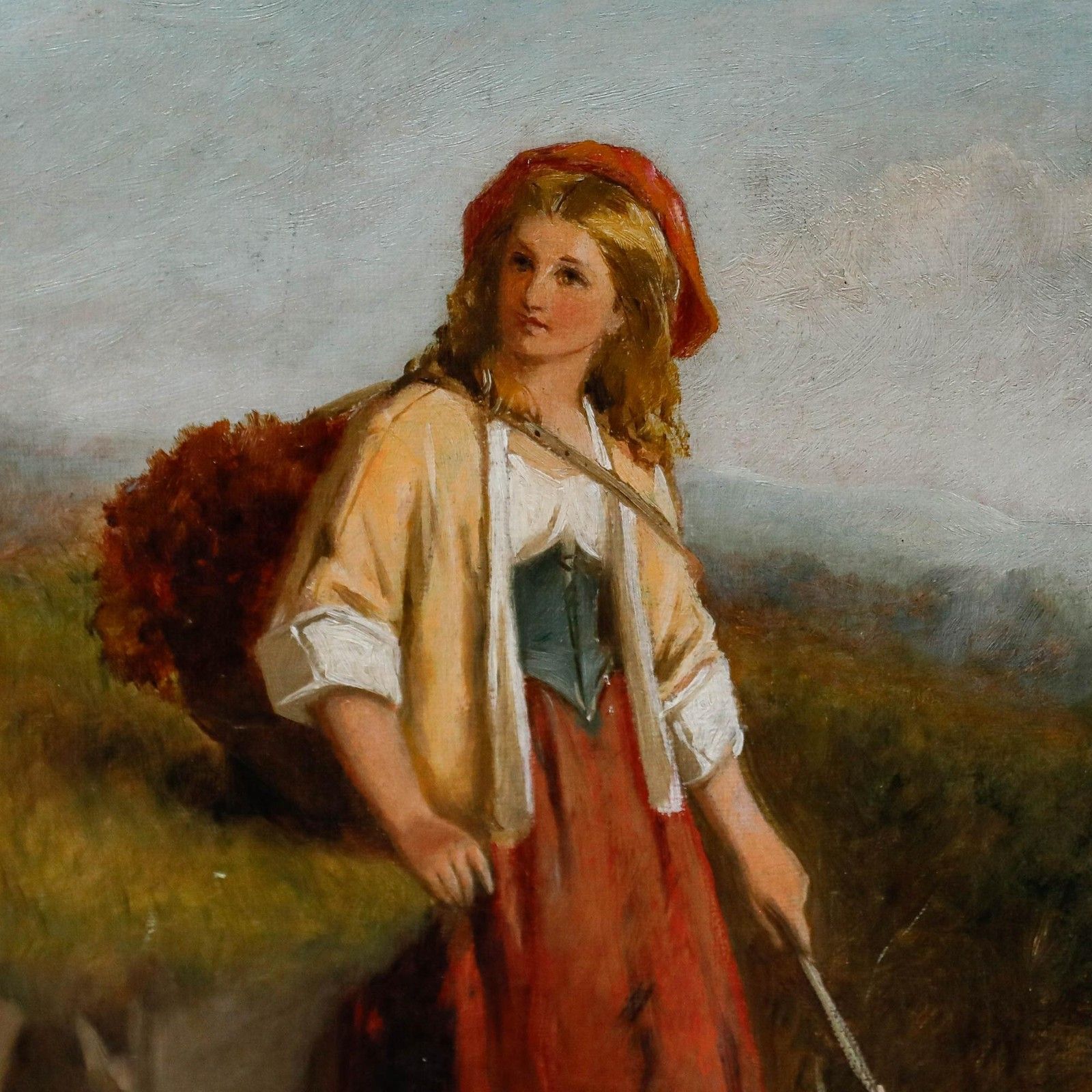 William F. Hardy (1877 1933) Framed Late 19th Century Oil, Country Girl photo 495.0