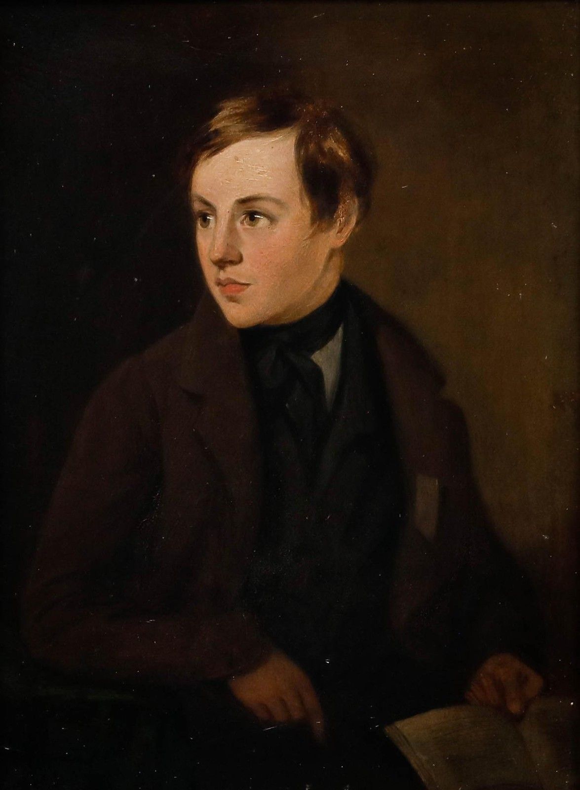 Attrib. John Robert Flick (C.1806 1890) 19th Century Oil, Young Scholar photo furniture