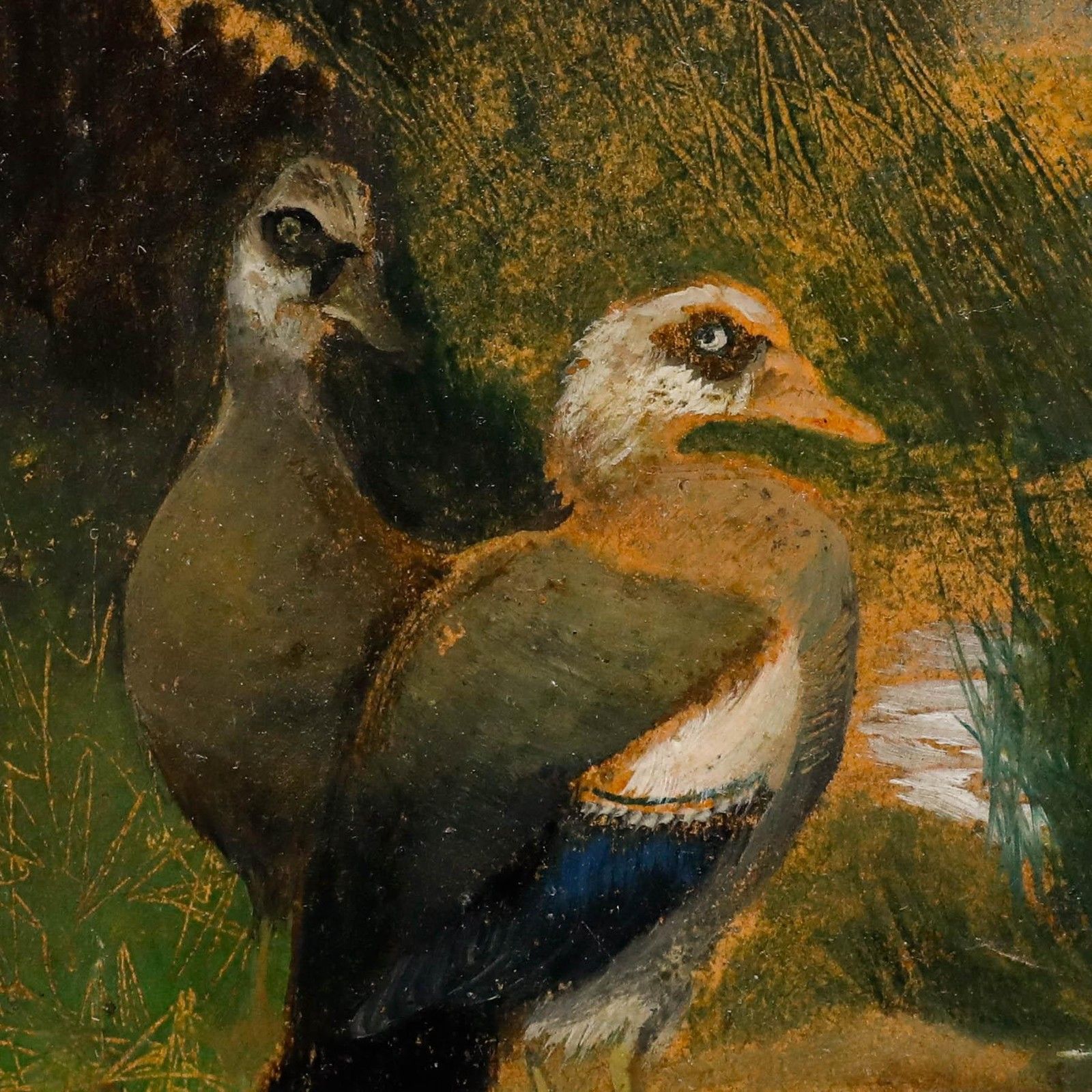 Julius Scheuerer (1859 1913) Framed Oil, Waterfowl By A Stream photo vinterior
