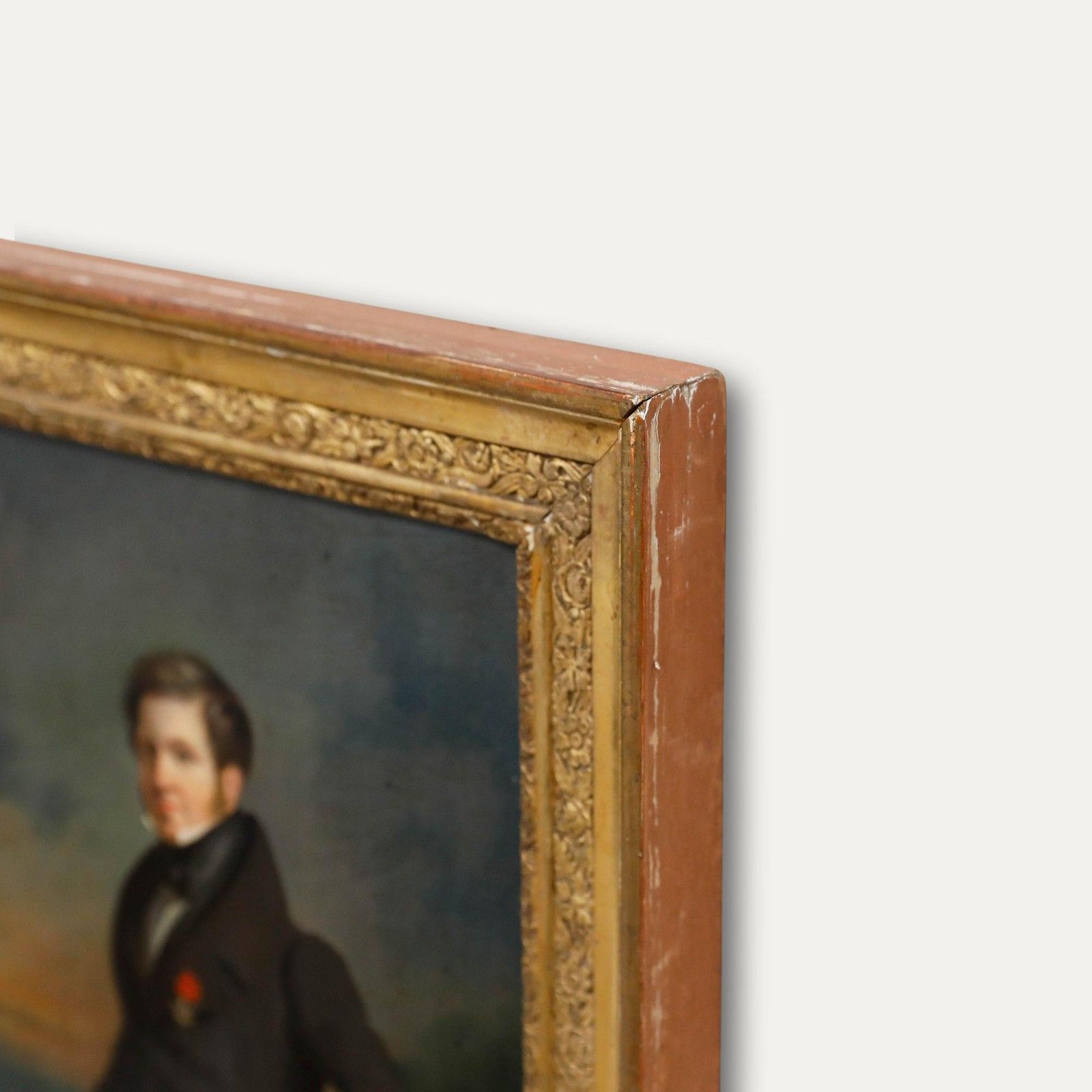 Romantic 19th Century Oil French Gentlemen With Legion Of Honour photo buy