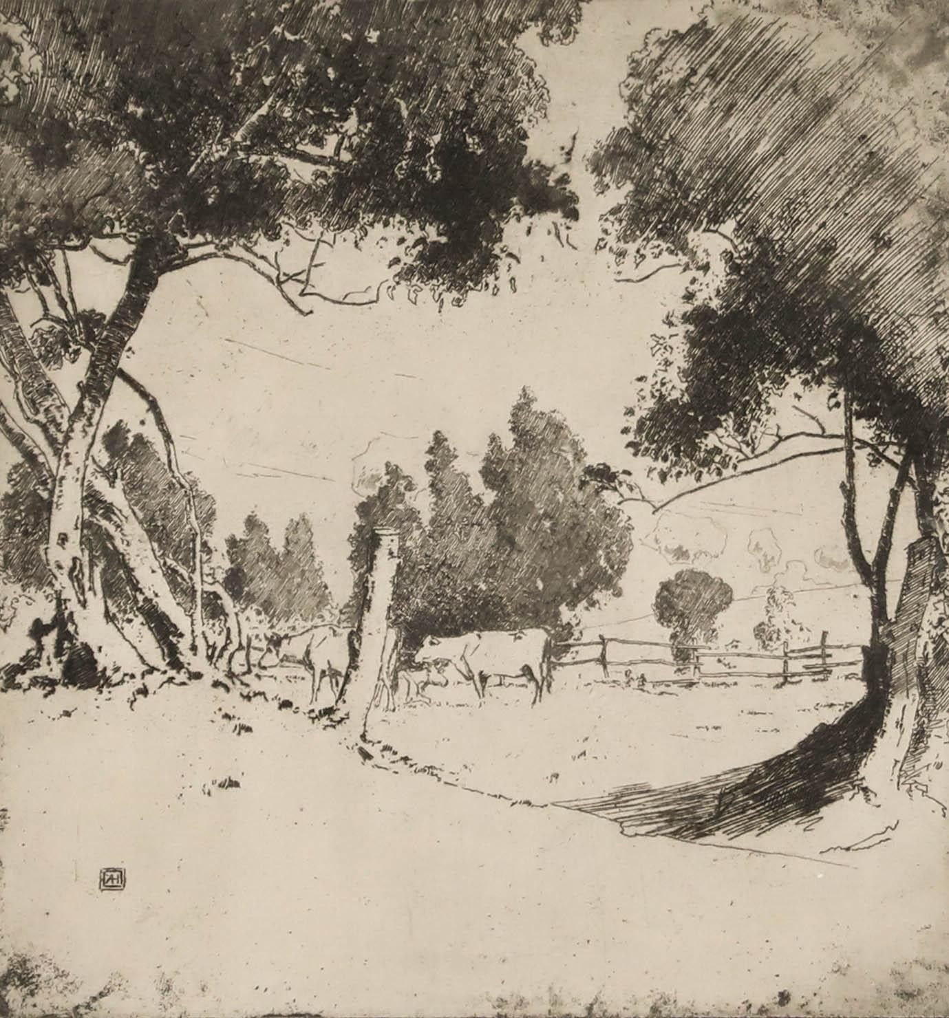 Alfred Hartley (1855 1933) Etching, In Richard Jeffries' Country photo furniture