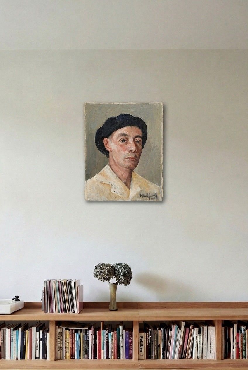 Max Wulfart (1876 1955) Mid 20th Century Oil, Portrait Of A Basque Man photo for sale