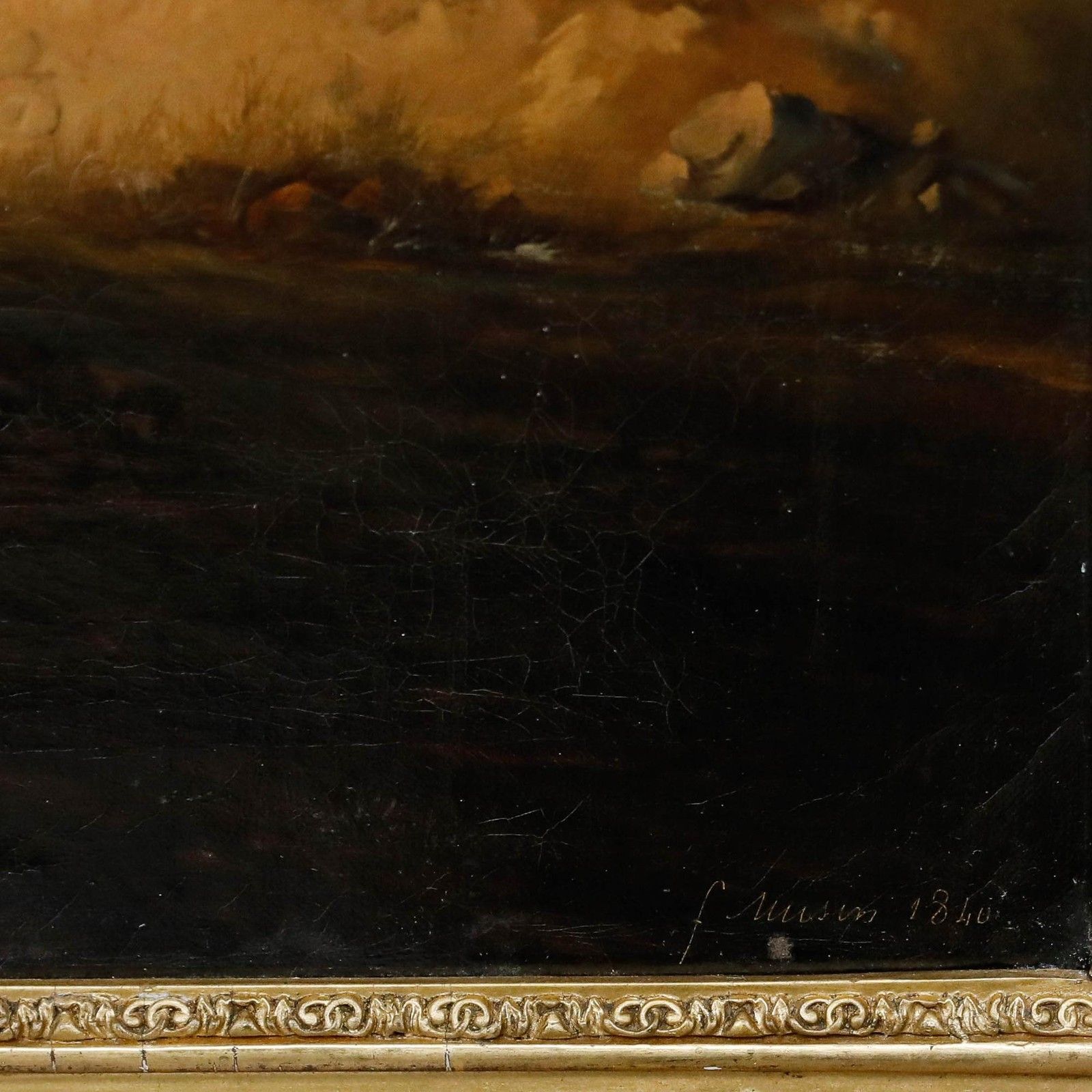 François Etienne Musin (1820 1888) Framed Oil, Idle On The Riverbank photo vintage