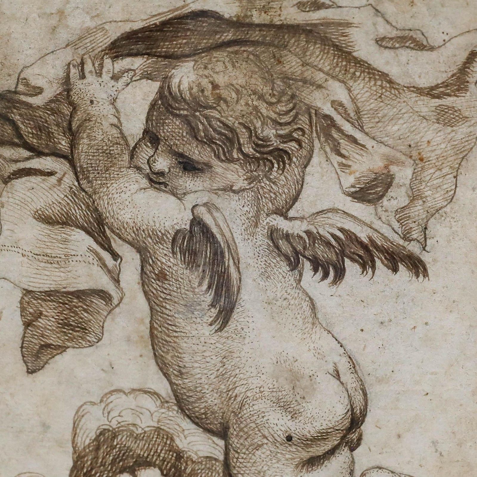 Franz Sales Weiss (1773 1824) Framed Pen And Ink Drawing, Angel On A Cloud photo 250.0