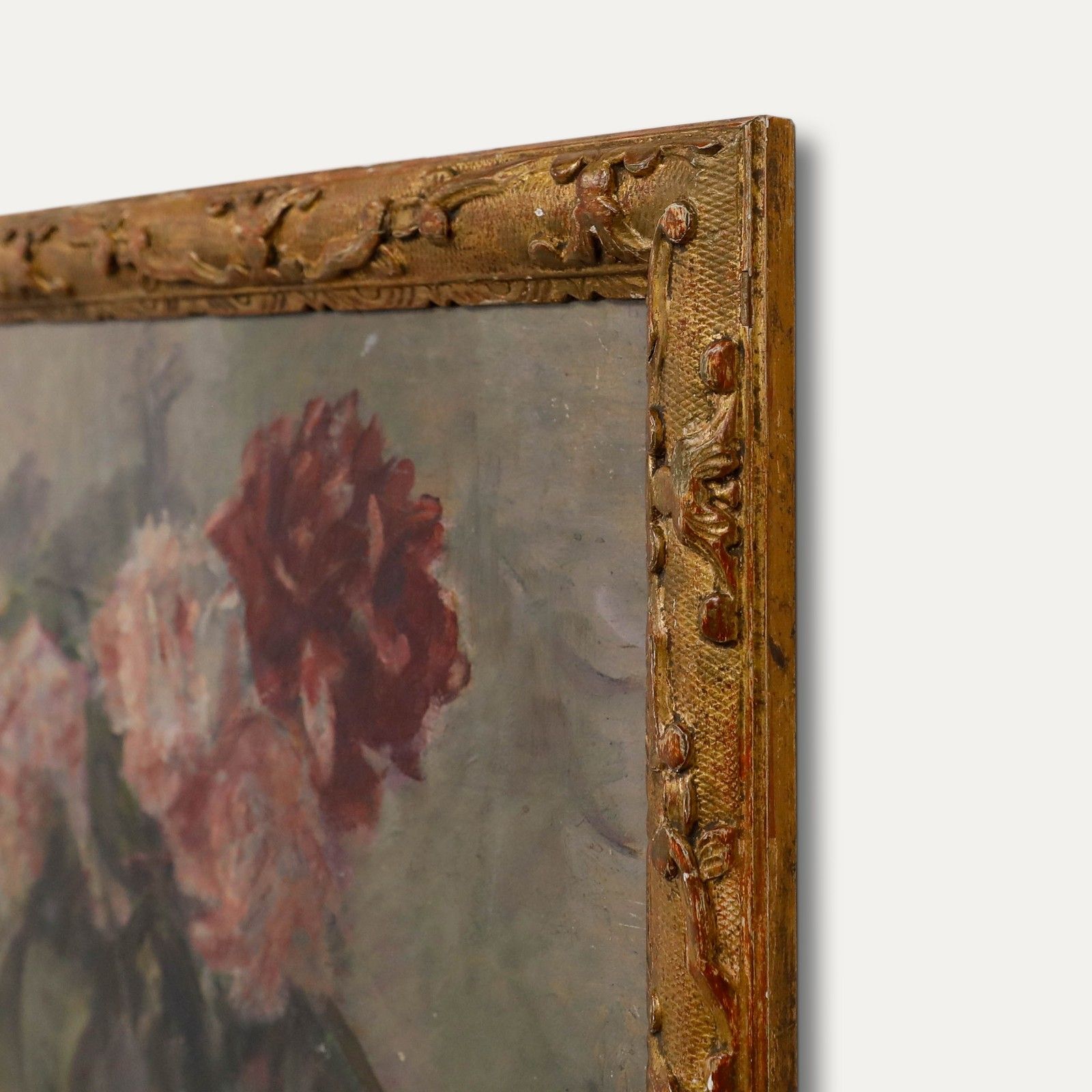 Cecile Hertz Eyrolles (1875 1974) Framed Mid 20th Century Oil, Pink Peonies photo buy