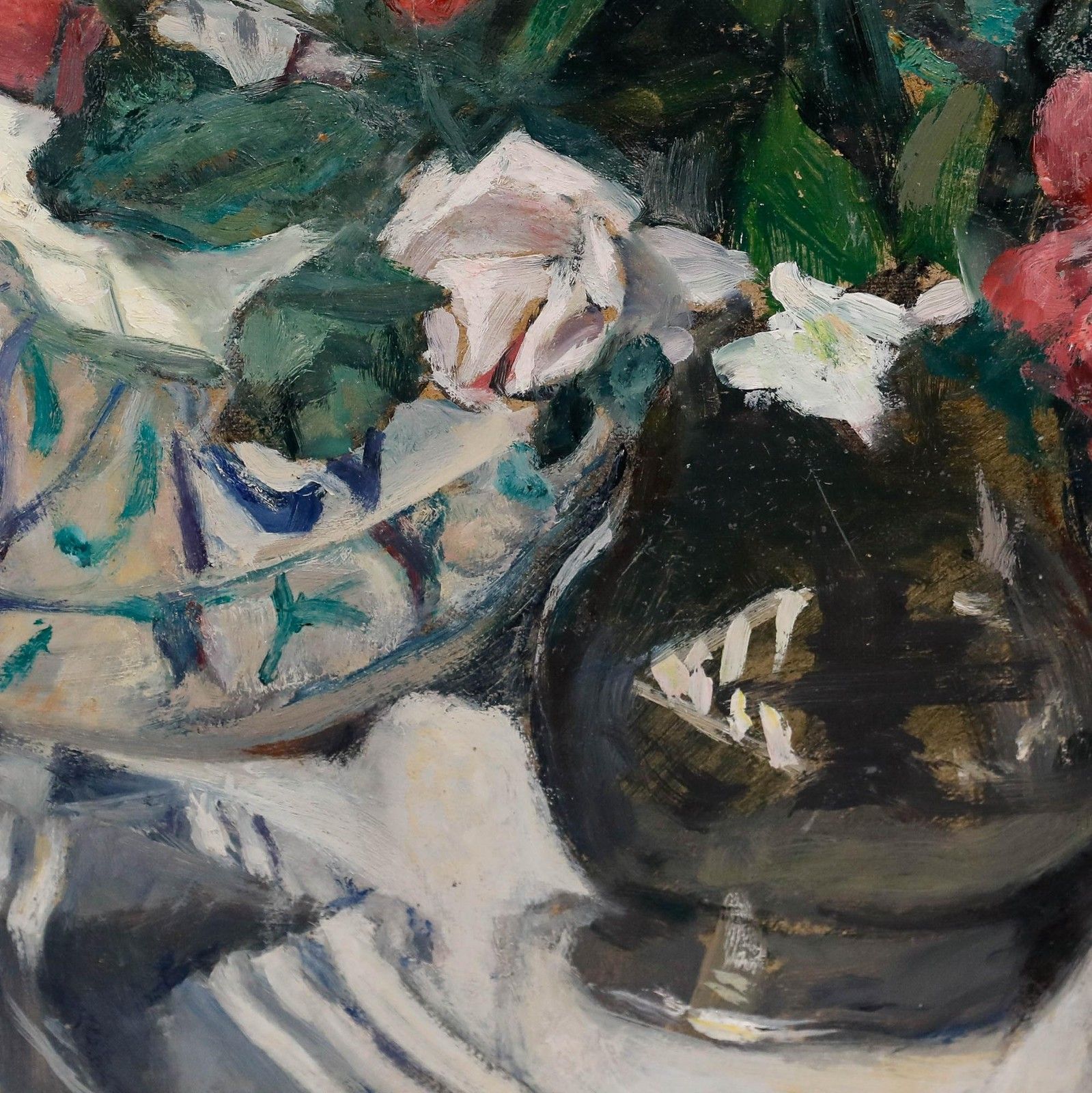 photo furniture Cecile Hertz Eyrolles (1875 1974) Mid 20th Century Oil, Still Life With Roses