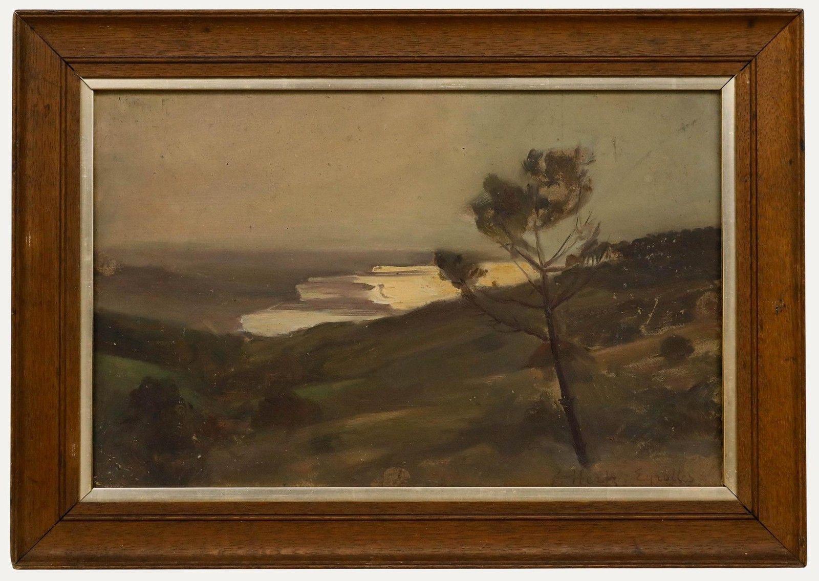 Cecile Hertz Eyrolles (1875 1974) Framed Mid 20th Century Oil, Grey Coastline