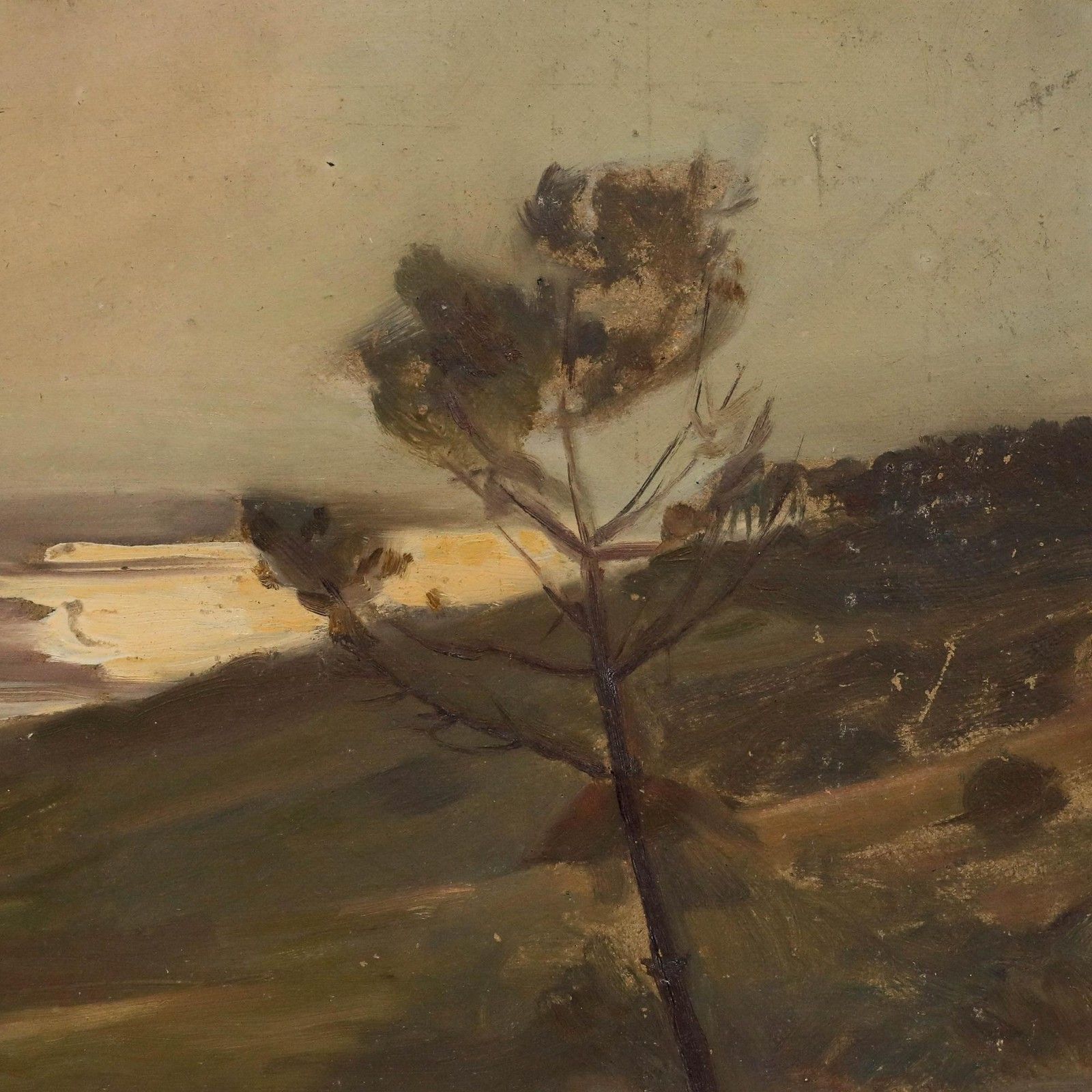 Cecile Hertz Eyrolles (1875 1974) Framed Mid 20th Century Oil, Grey Coastline photo 450.0