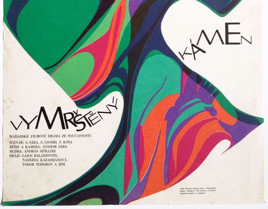 Original Large Film Poster, Upthrown Stone, 1970, Genuine Czech Vintage Print photo furniture