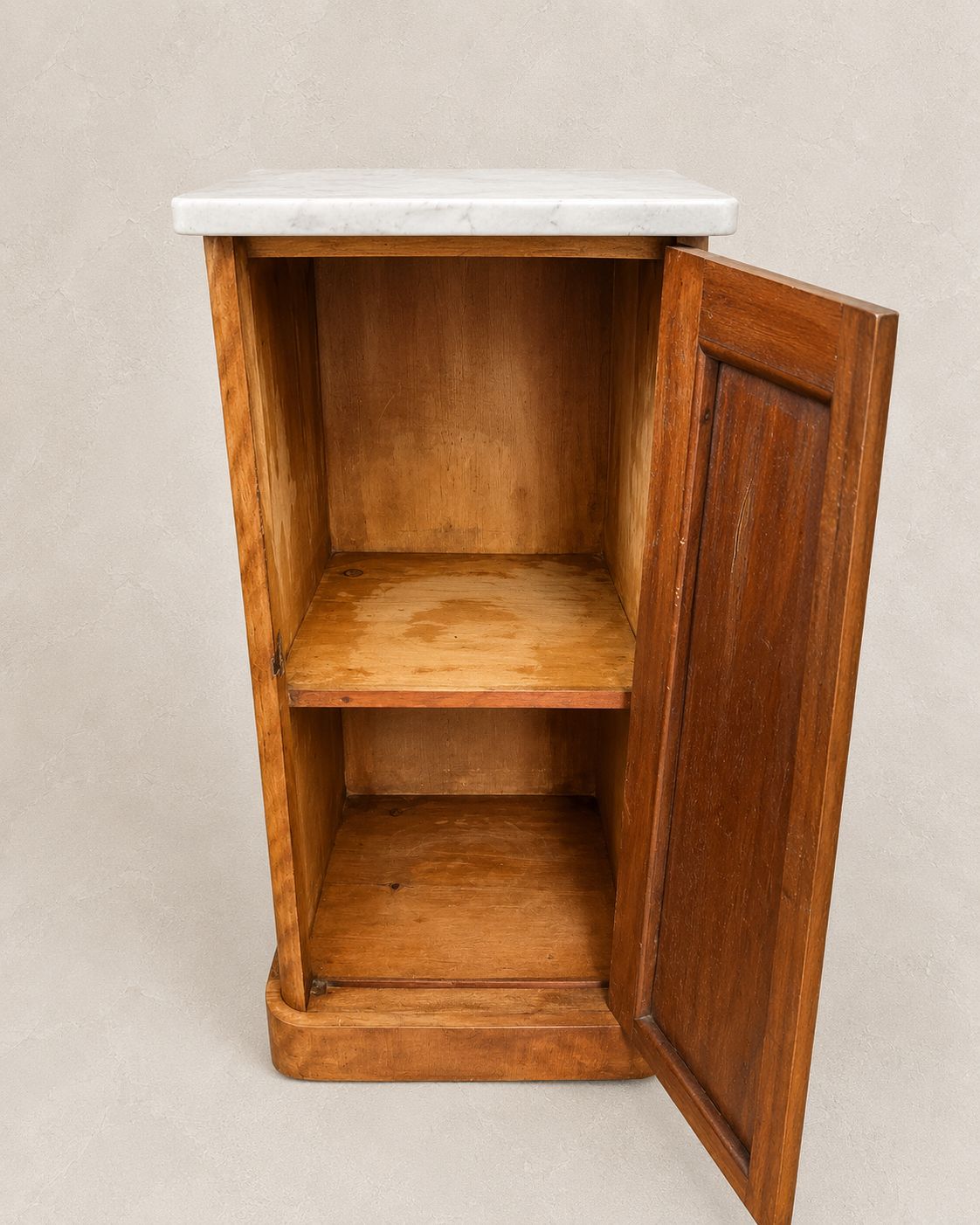 Near Pair Of Marble Topped Figured Mahogany Bedside Cabinets Circa 1930 photo vinterior