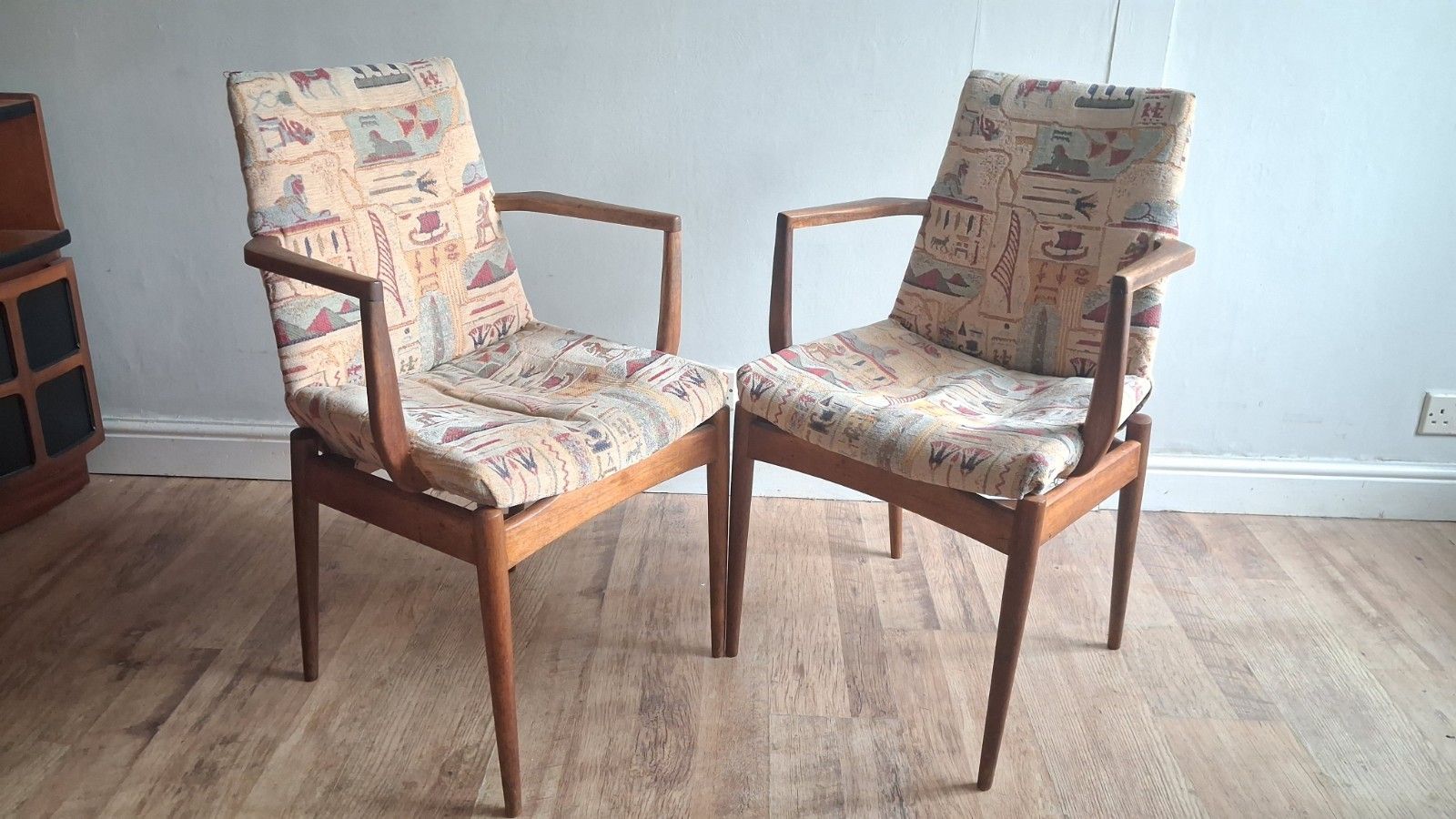 photo for sale Delightful  Pair Of 1960's Archie Shine For Robert Heritage Teak Armchairs