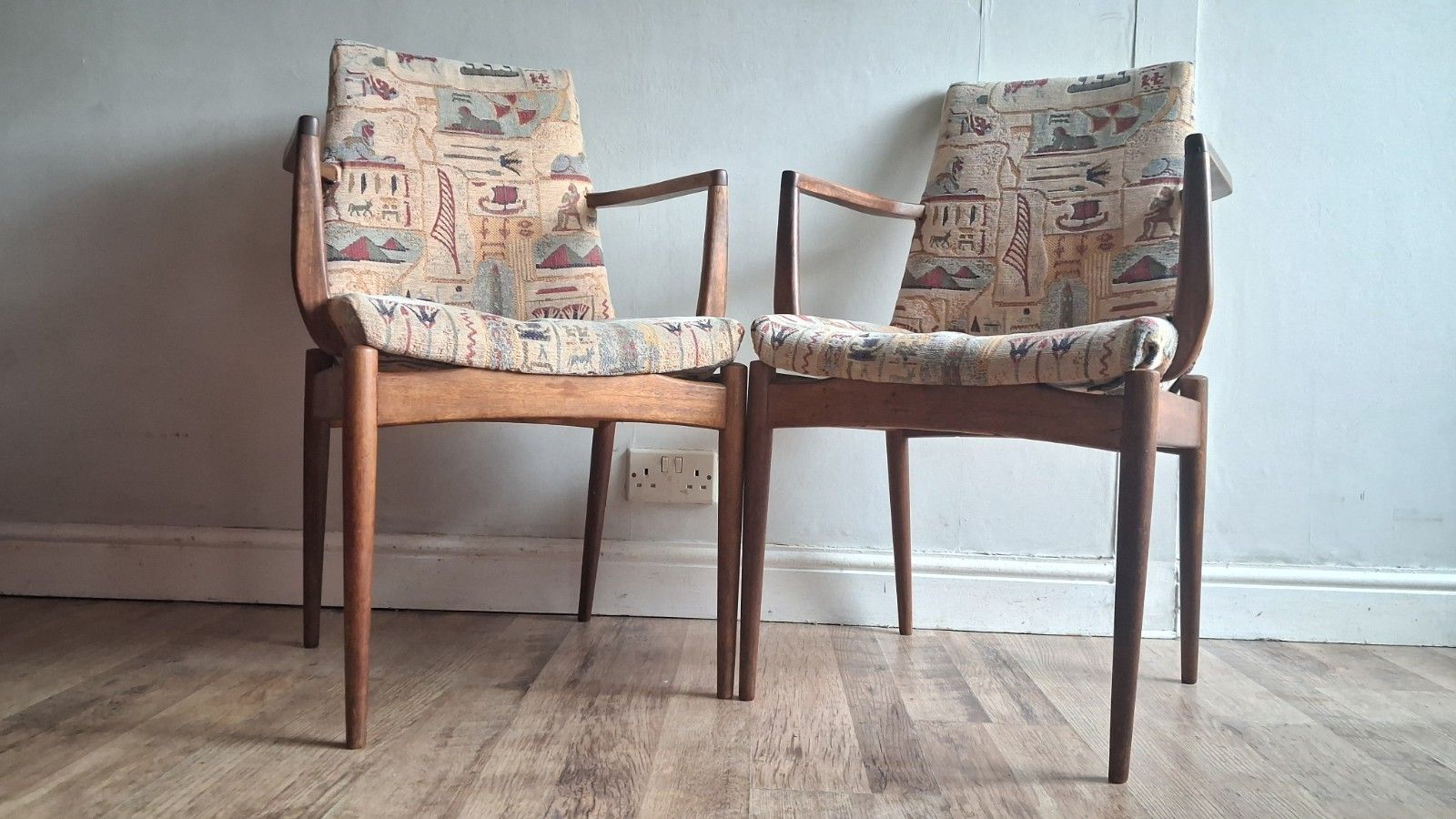 Furniture Delightful  Pair Of 1960's Archie Shine For Robert Heritage Teak Armchairs photo