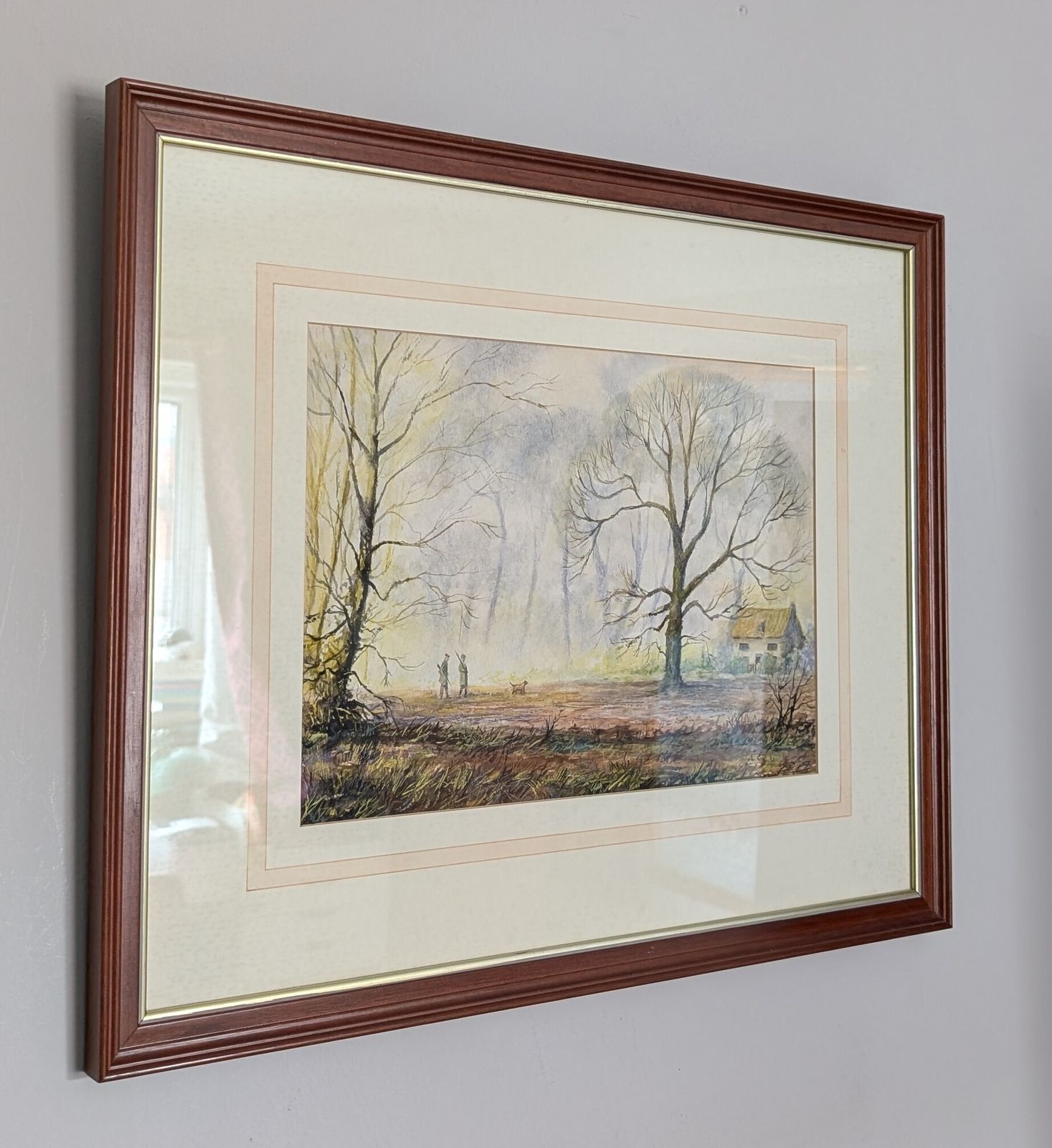 William Eyre Framed Watercolour Painting Morning In The Forest photo furniture