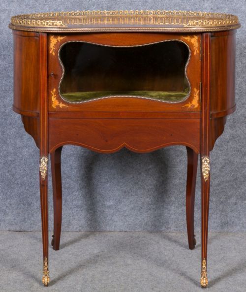 Inlaid Kidney Shaped Lamp End Table photo vintage
