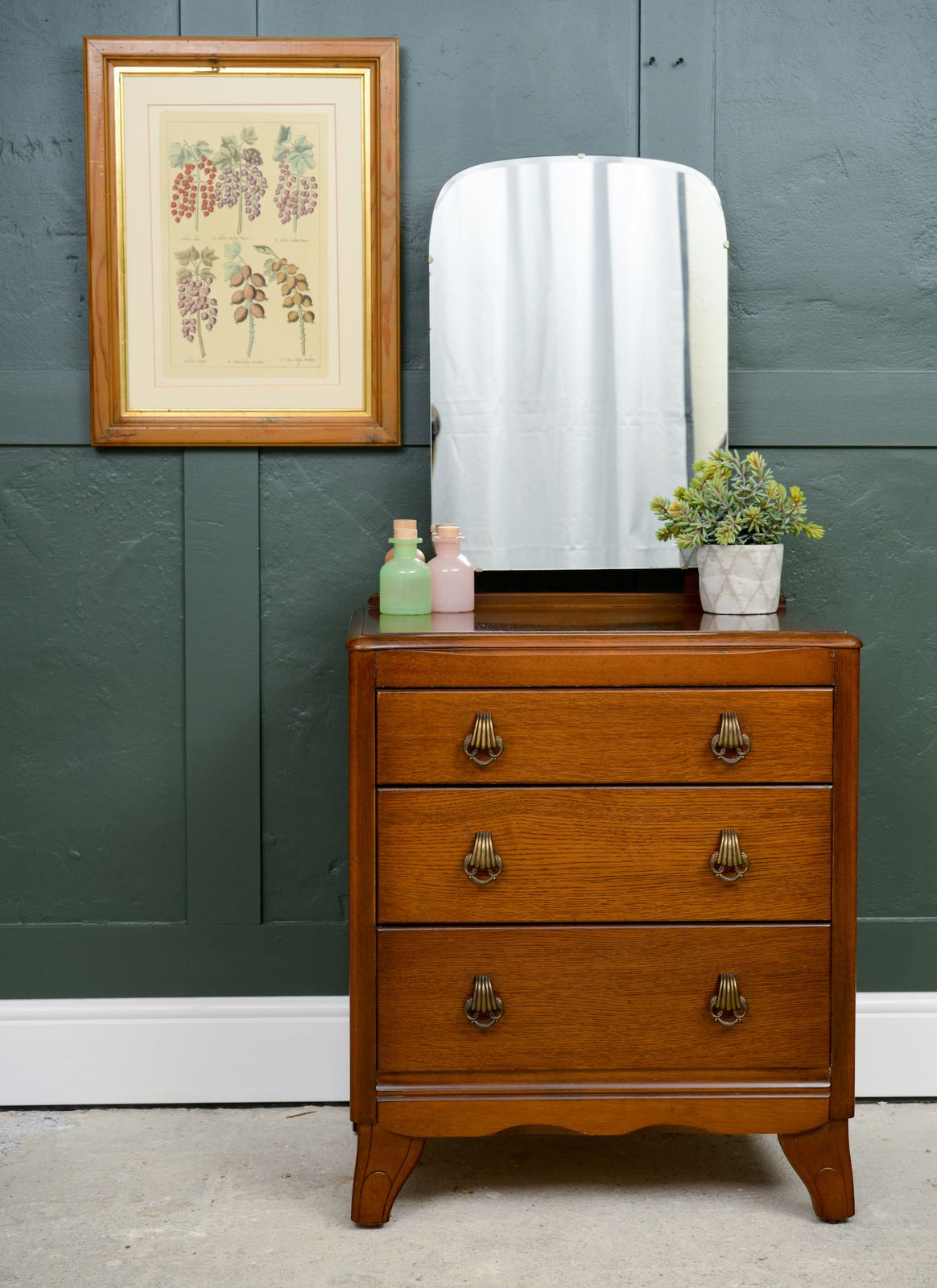 Lebus Oak Dressing Drawers   1940s   Removable Mirror