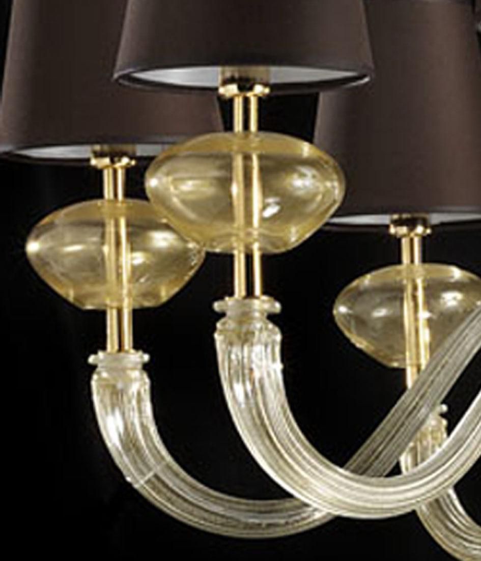Contemporary Modern Gold Murano Glass Chandelier photo vinterior
