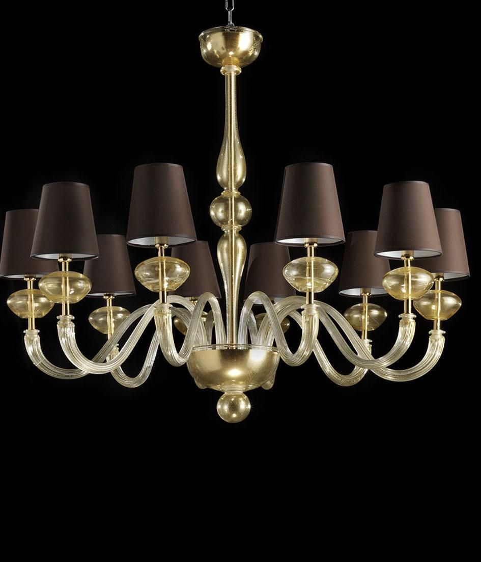 Contemporary Modern Gold Murano Glass Chandelier photo buy