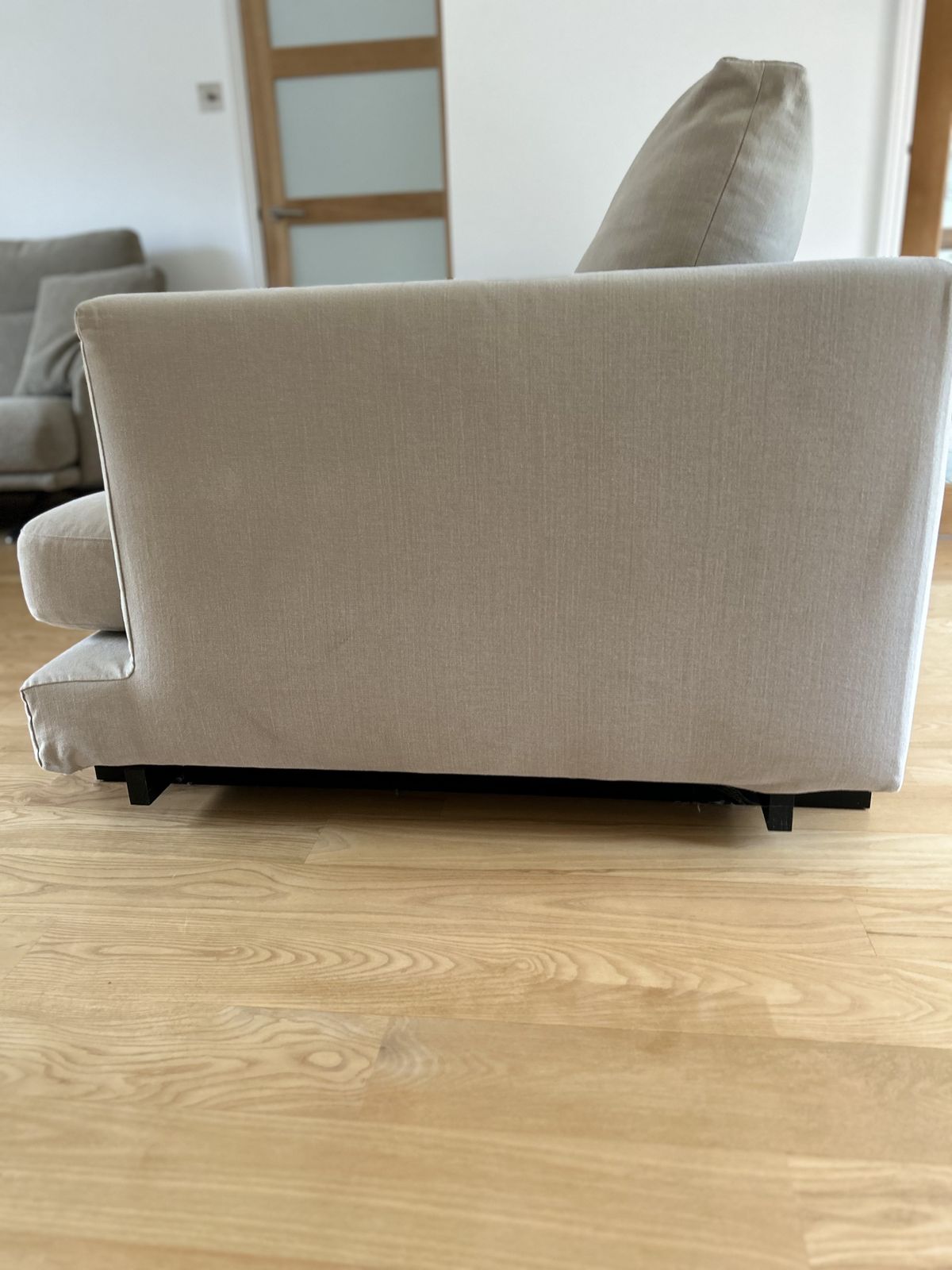 Tc S Harper 2 Seater Sofa   Soft Chenille Fabric On A Elevated Base Of Black Stained Ash Wood   Crafted In The Uk photo vinterior