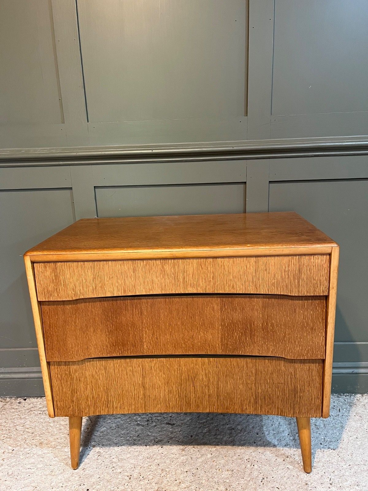 A Vintage Chest Of Drawers By Avalon 1960’s Waterfall Front Stick Legs (2 Available)