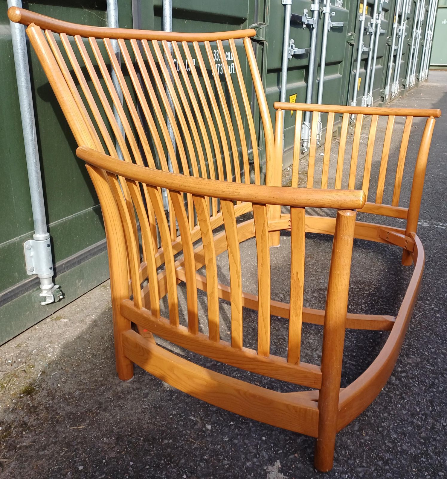 Ercol Renaissance 2 Seat Sofa   Ercol Fabric   Light Finish To Frame   Free Delivery Within 50 Miles, Further Afield "At Cost". photo vintage