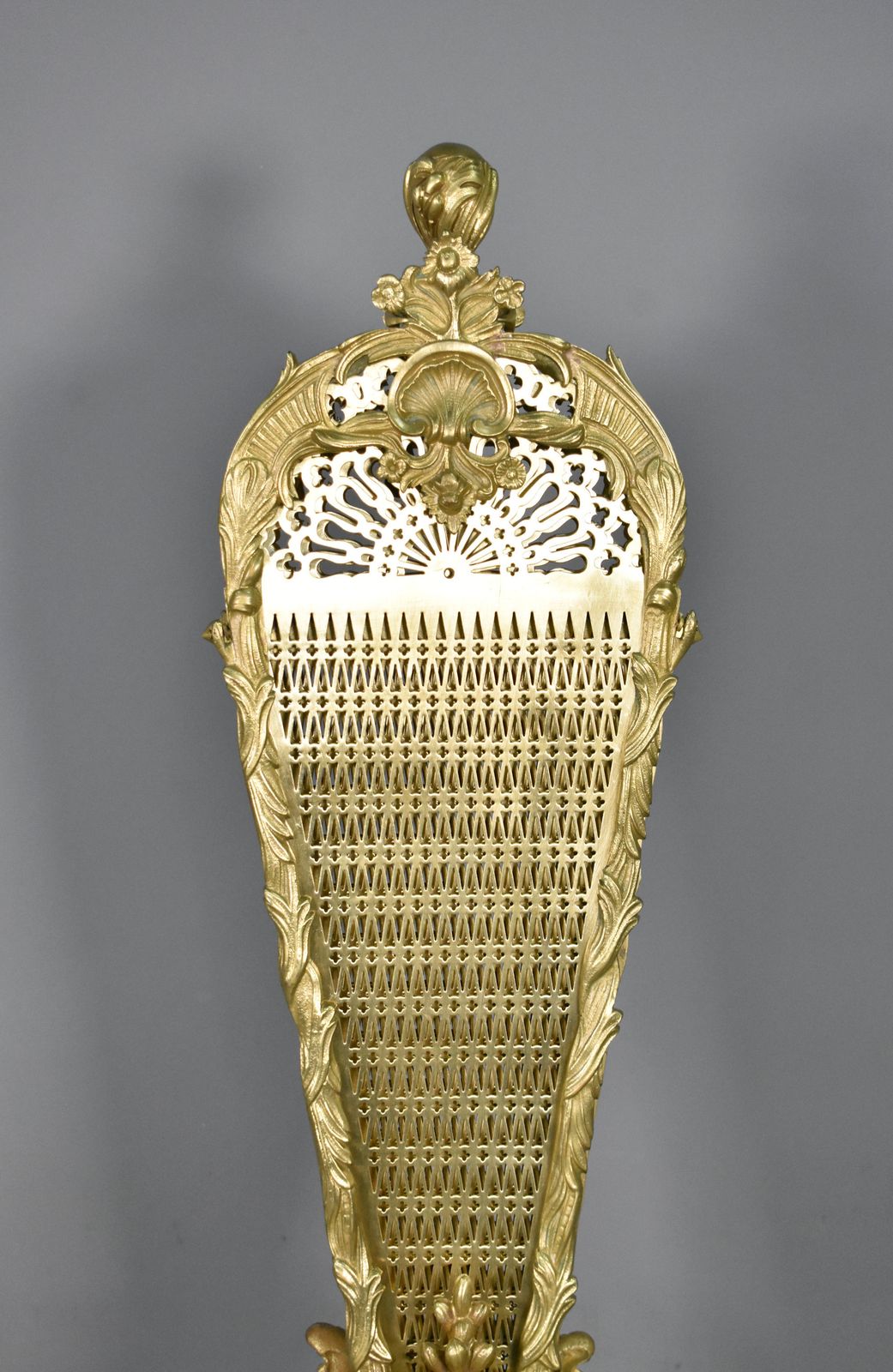 French Louis XV Transition Style Peacock Fan Shaped Fire Screen photo buy