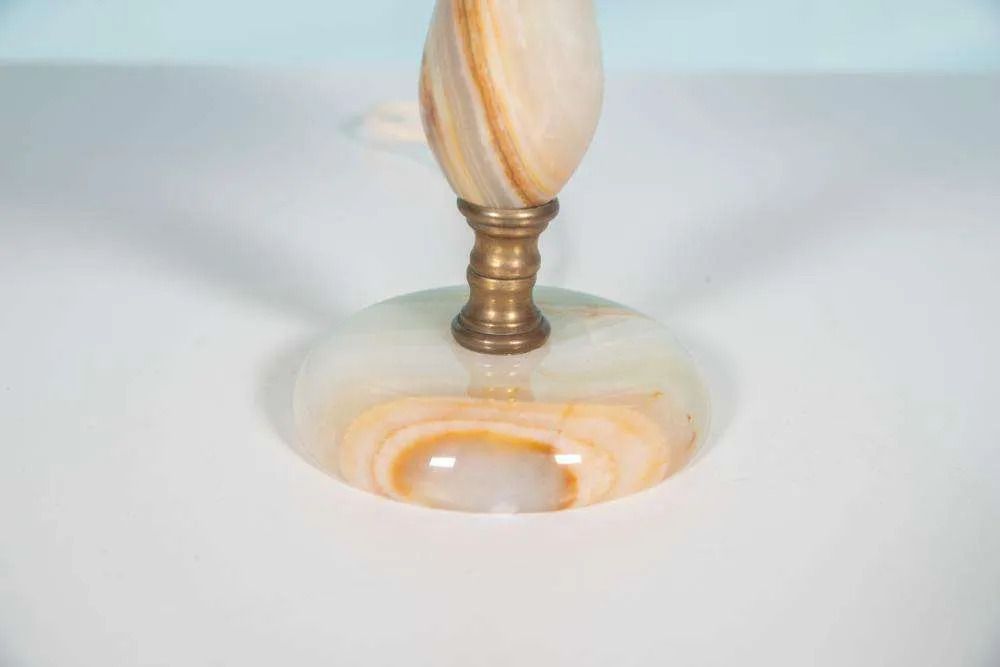 Boheemse Tafellamp Jaren 60/70, Regency Onyx Messing Tafellamp. photo buy
