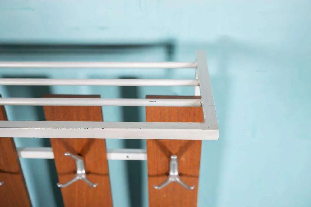 Vintage Hardhouten Kapstok, Minimalist Midcentury Coat Rack. photo Furniture