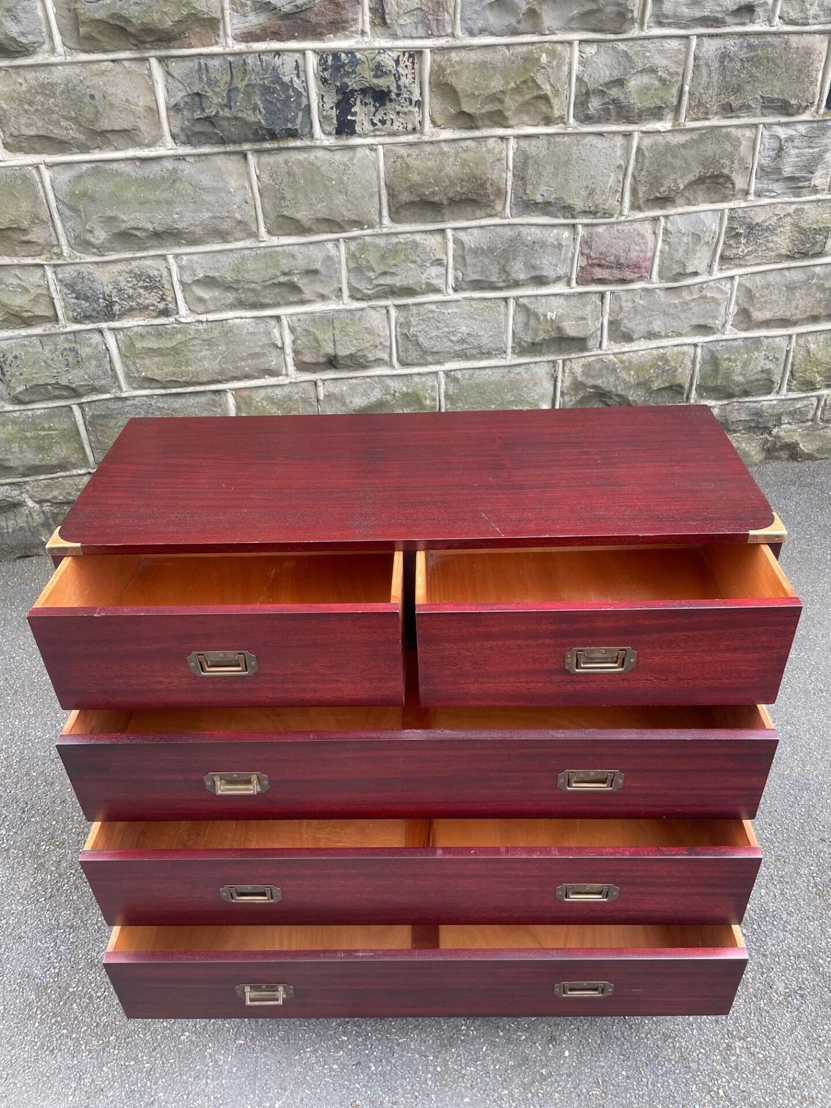 Quality Mahogany Brass Bound  Chest Of Drawers photo for sale