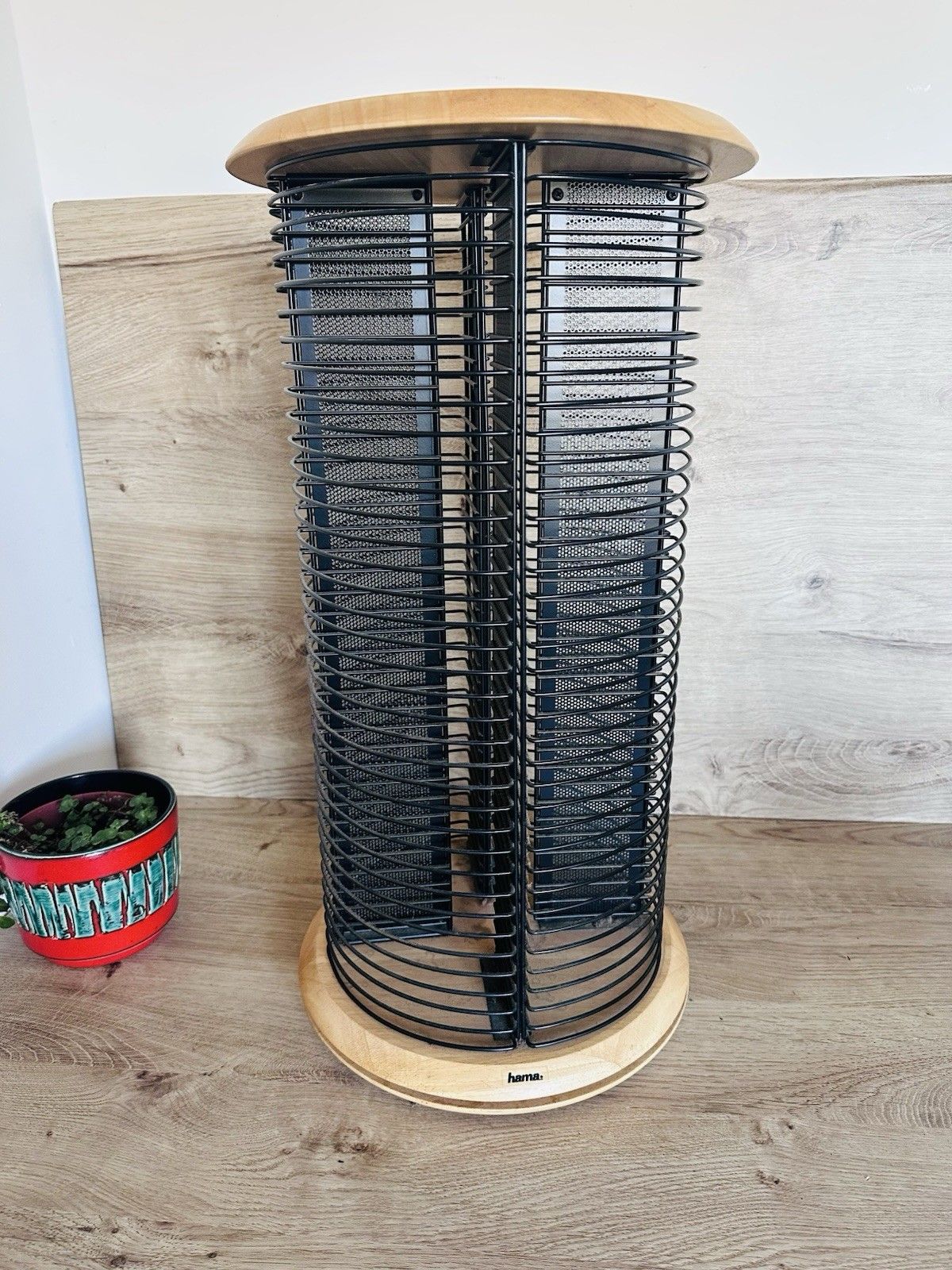 Hama Rotating Cd Dvd Storage Tower 144 Disc Wood Metal Stand 60cm photo Furniture