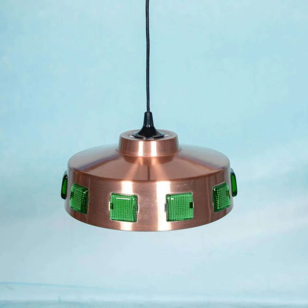 Space Age Gekleurde Glazen Hanglamp, Vintage Scandinavische Lamp. photo furniture