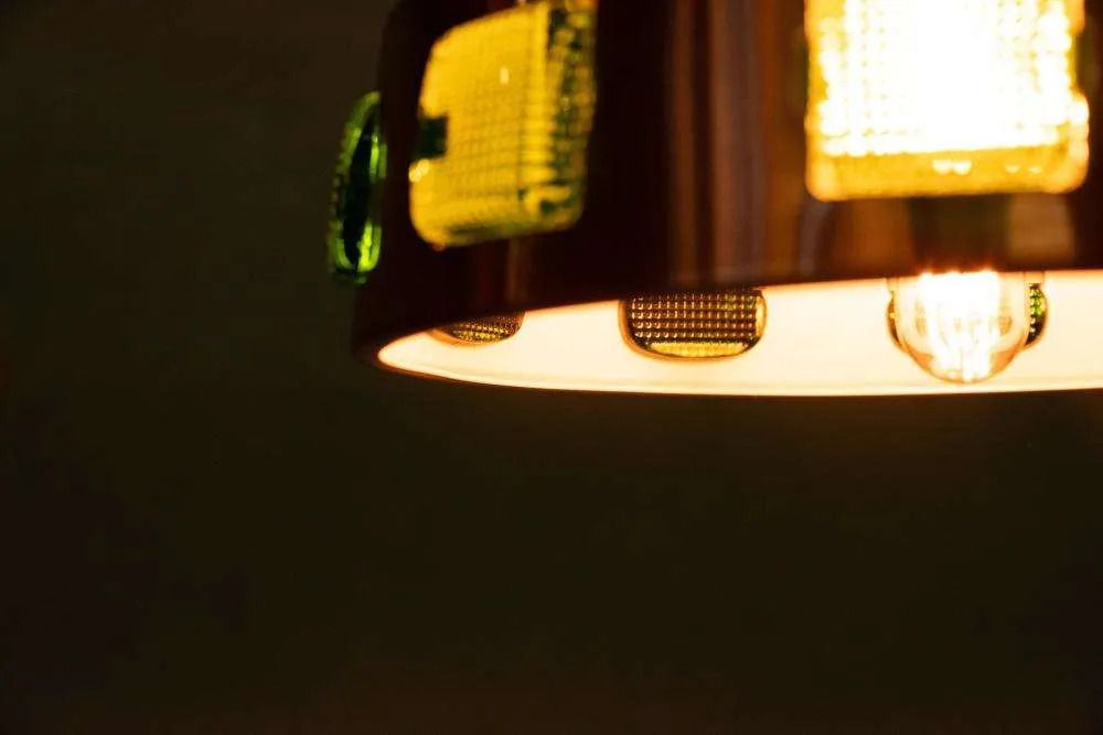 photo buy Space Age Gekleurde Glazen Hanglamp, Vintage Scandinavische Lamp.