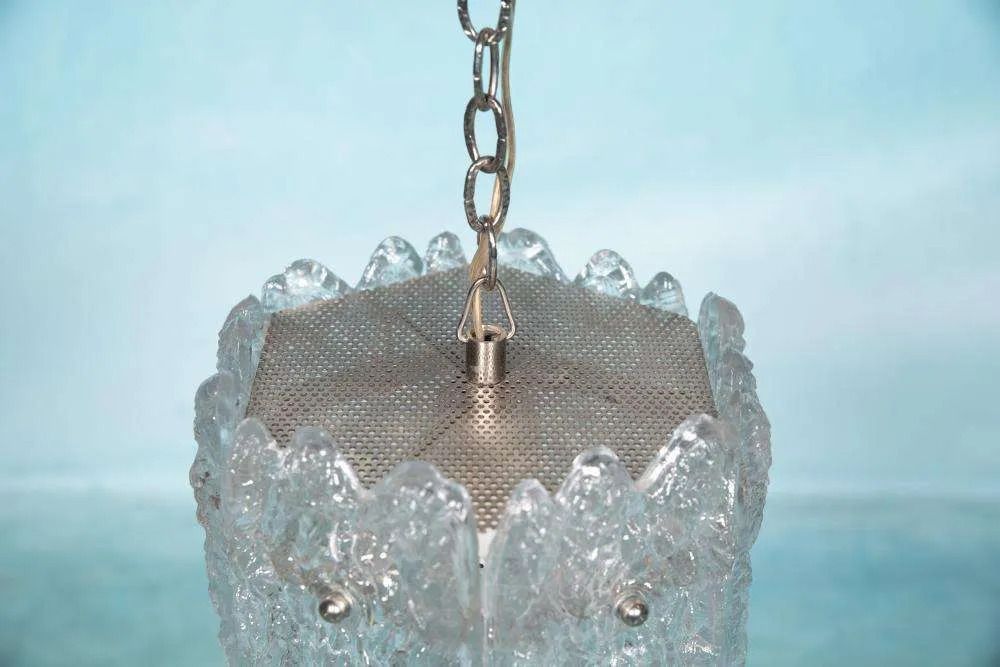 Vintage Glazen Hanglamp Orrefors, Space Age Fagerlund Lamp. photo Verlichting