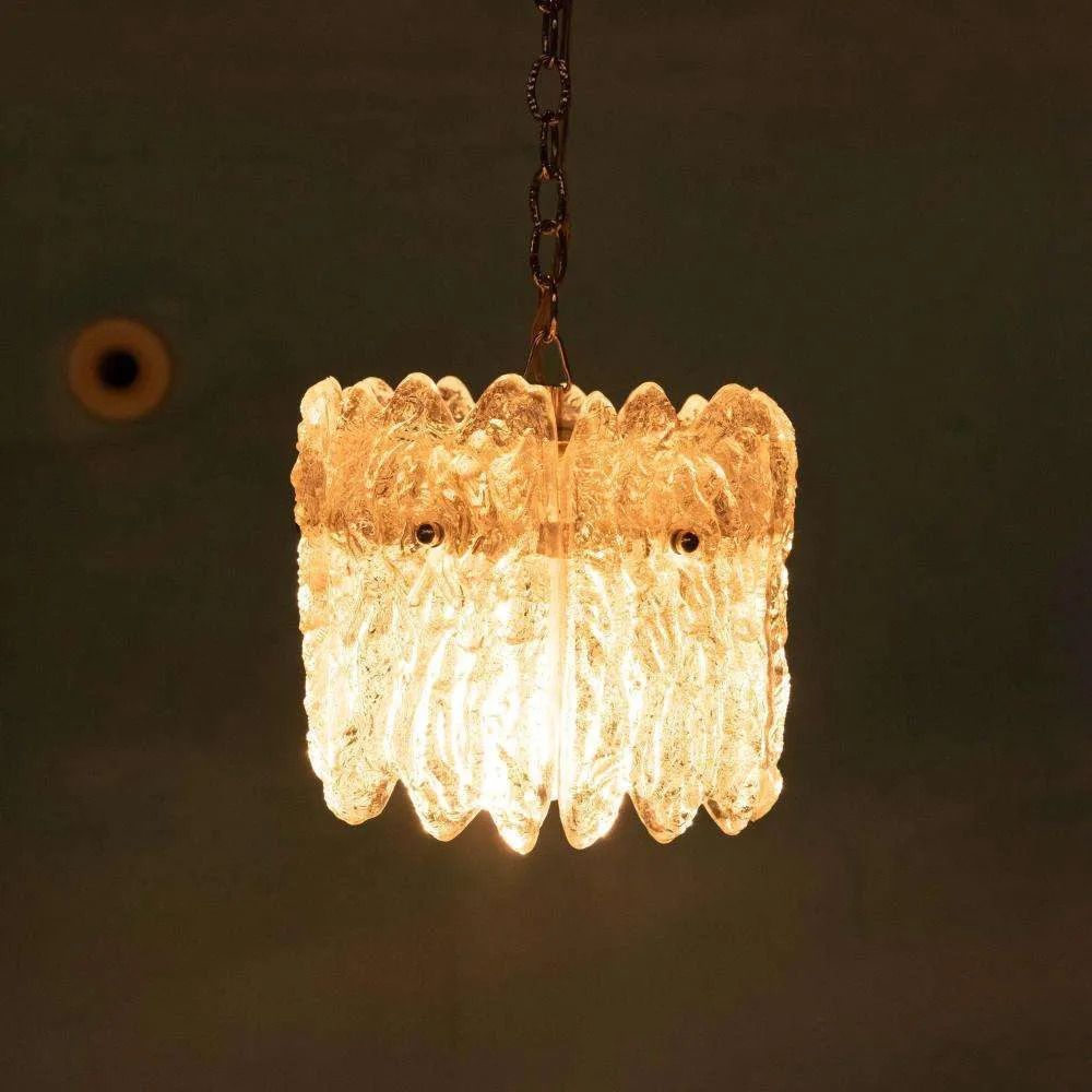 photo for sale Vintage Glass Hanging Lamp Orrefors, Space Age Fagerlund Lamp.