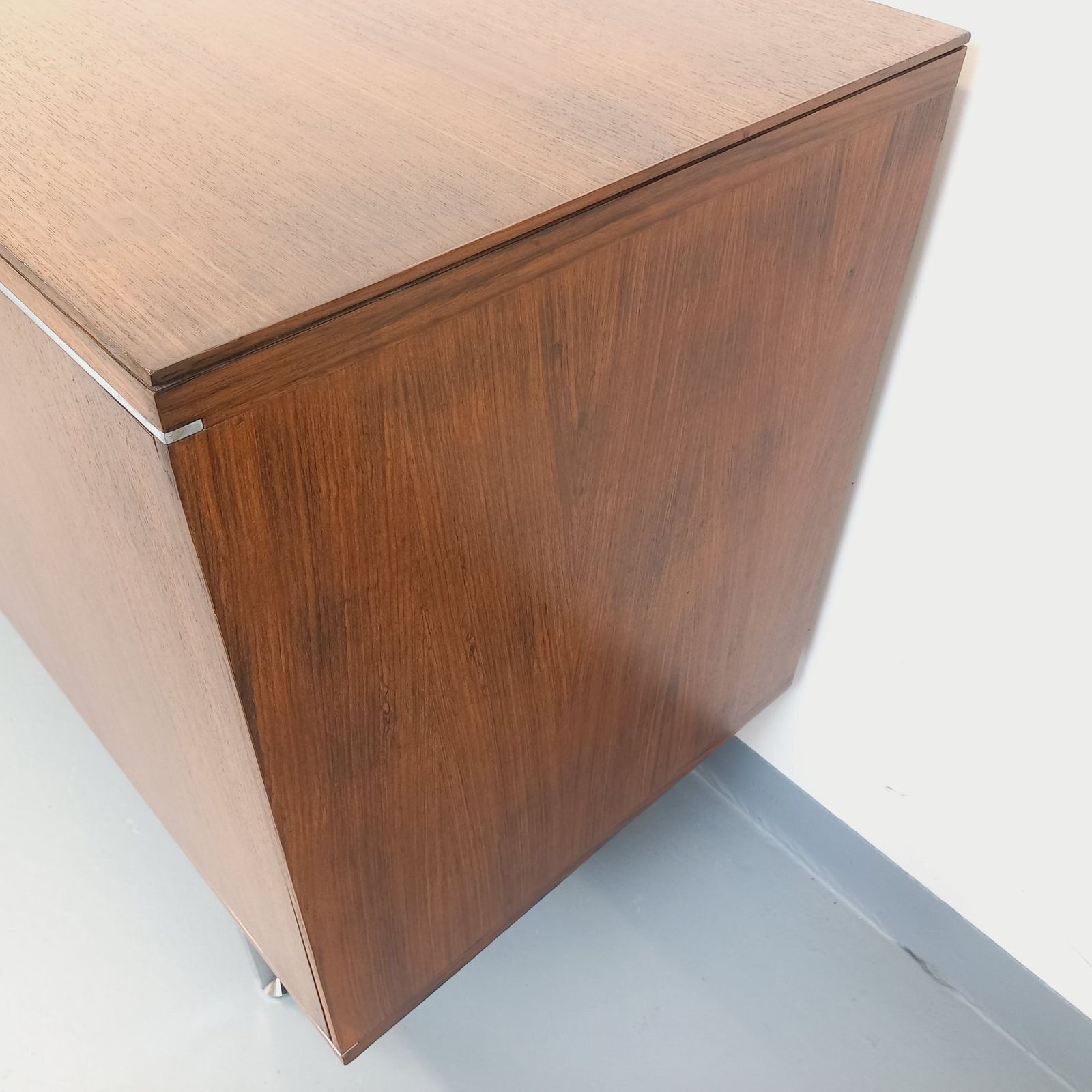 Modernist Sideboard By Alain Richard In Rosewood And Chromed Metal photo vinterior