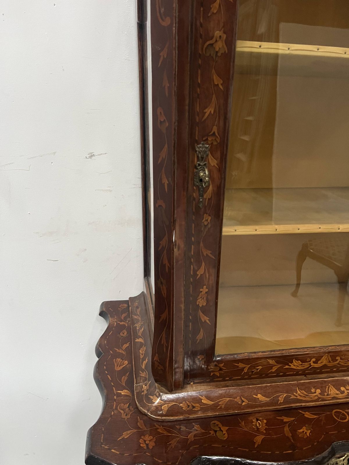 photo for sale Dutch Display Cabinet In Two Sections, Made Of Marquetry Wood