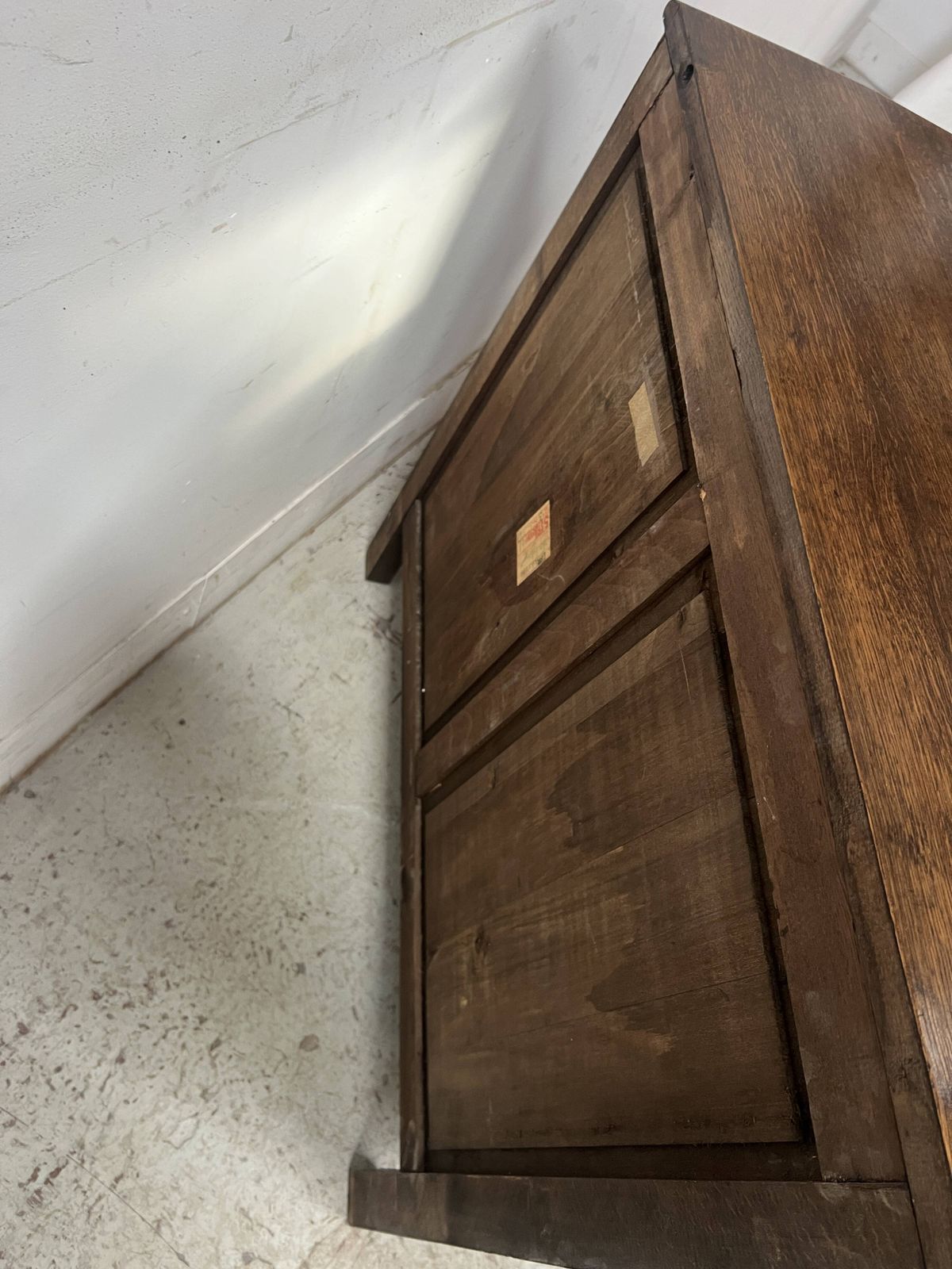 Furniture Regency Style Chest Of Drawers In Carved Oak, 20th Century photo