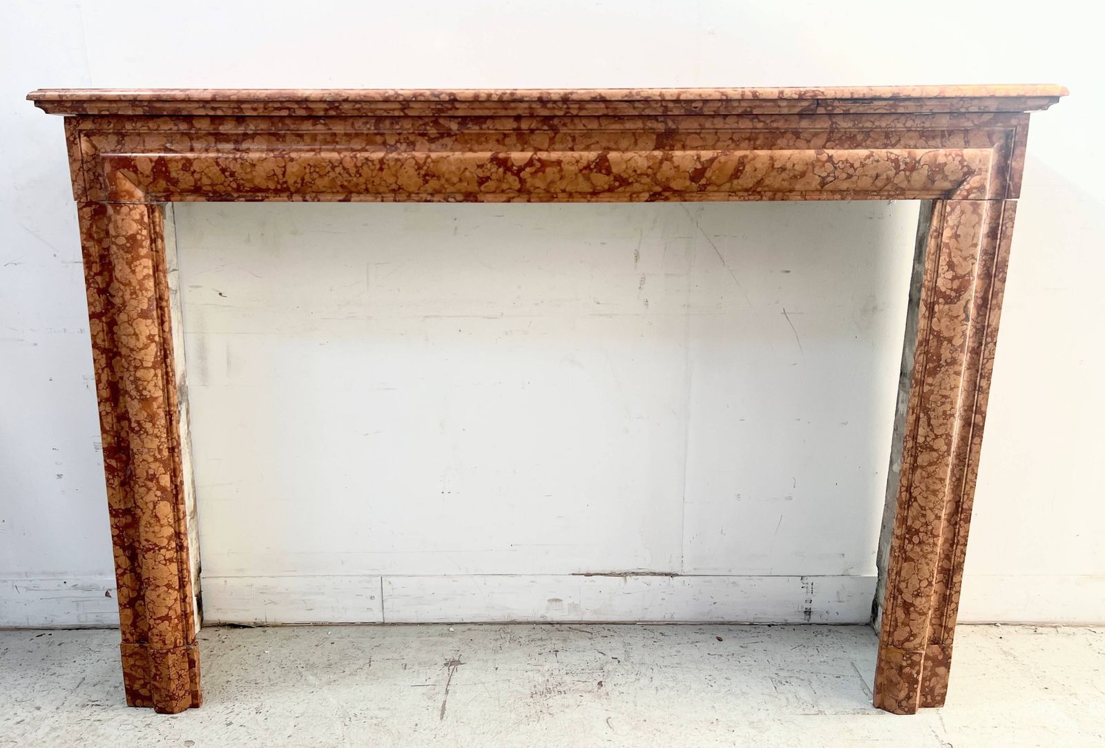 5454.0 Louis XIV Style Fireplace In Speckled Breccia Marble, 19th Century photo