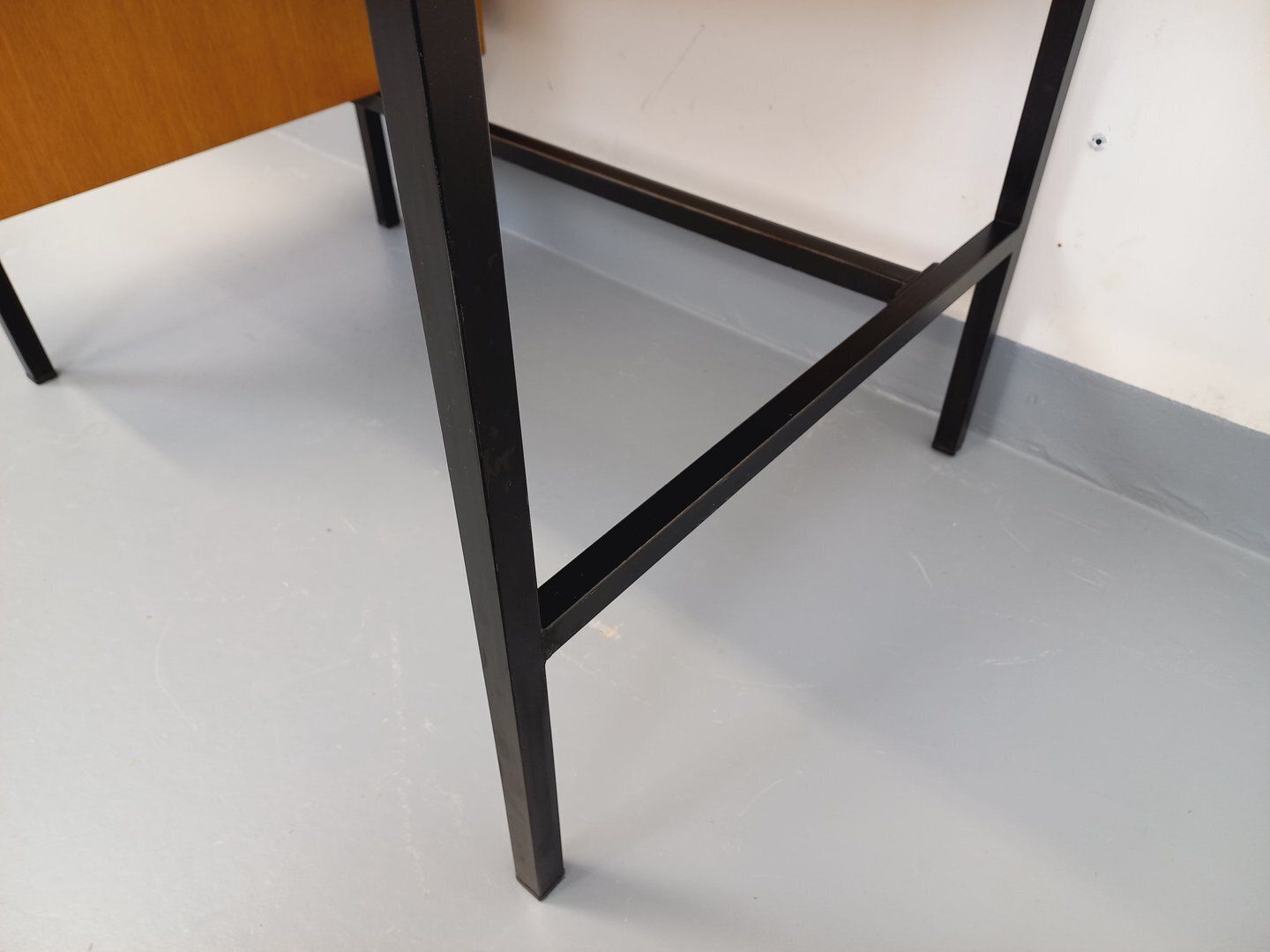 Jacques Hitier Modernist Desk In Oak And Metal photo buy